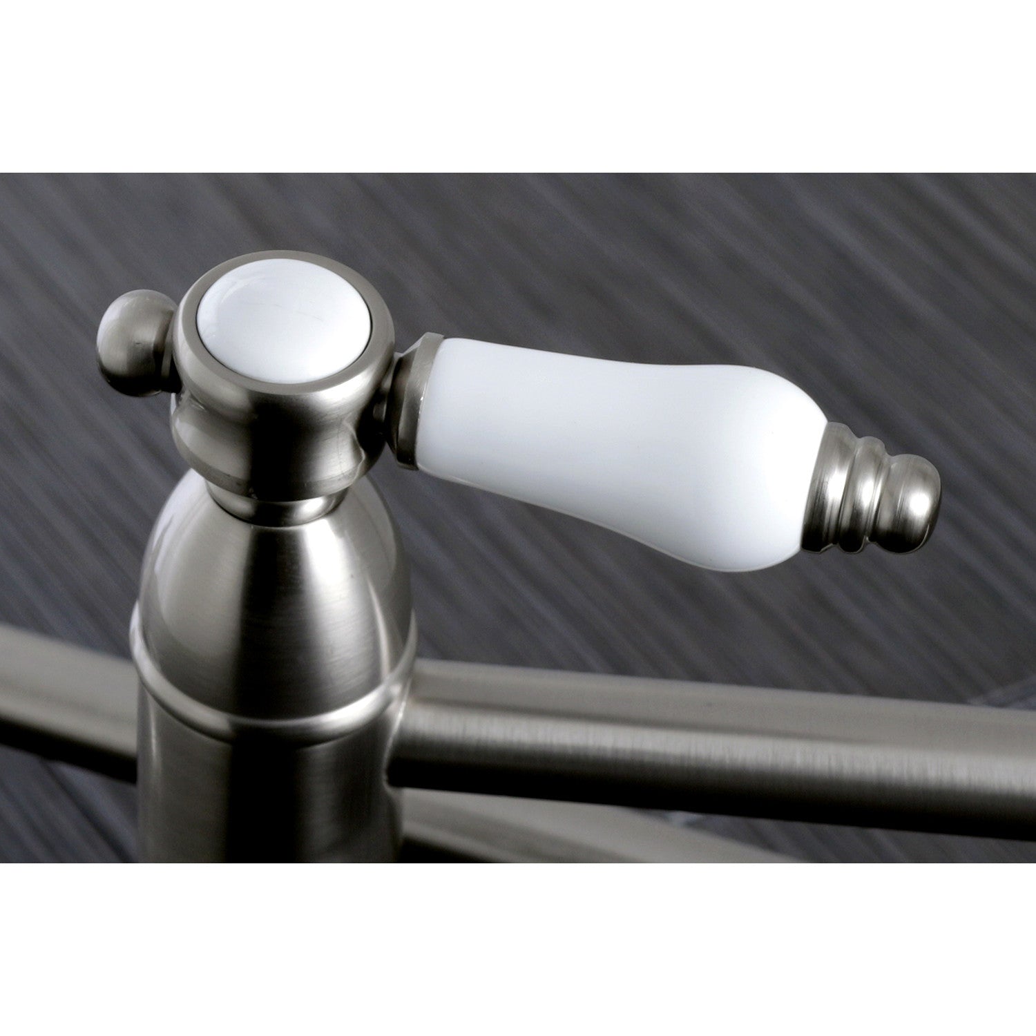 Bel Air KS3108BPL Brushed Nickel Wall Mount Pot Filler Faucet - 2 Handle 1 Hole Design for Kitchen Sink, Perfect for Filling Large Pots & Pans While Cooking