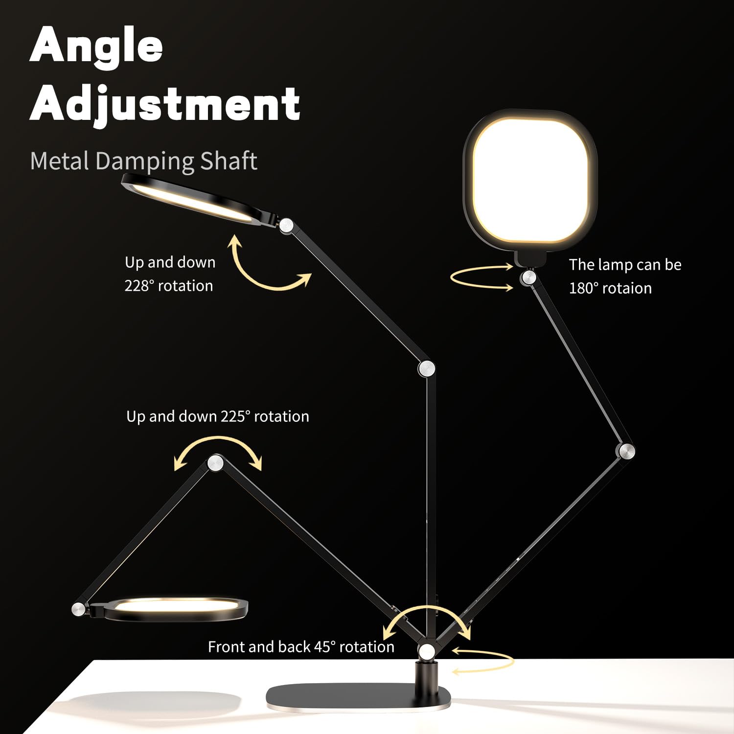 Dimmable LED Desk Lamp with Memory & Timer - 3 Color Temperatures & 10 Brightness Levels - Adjustable Swing Arm Architect Light for Home Office, Video Calls, and Computer Work - White Metal Design