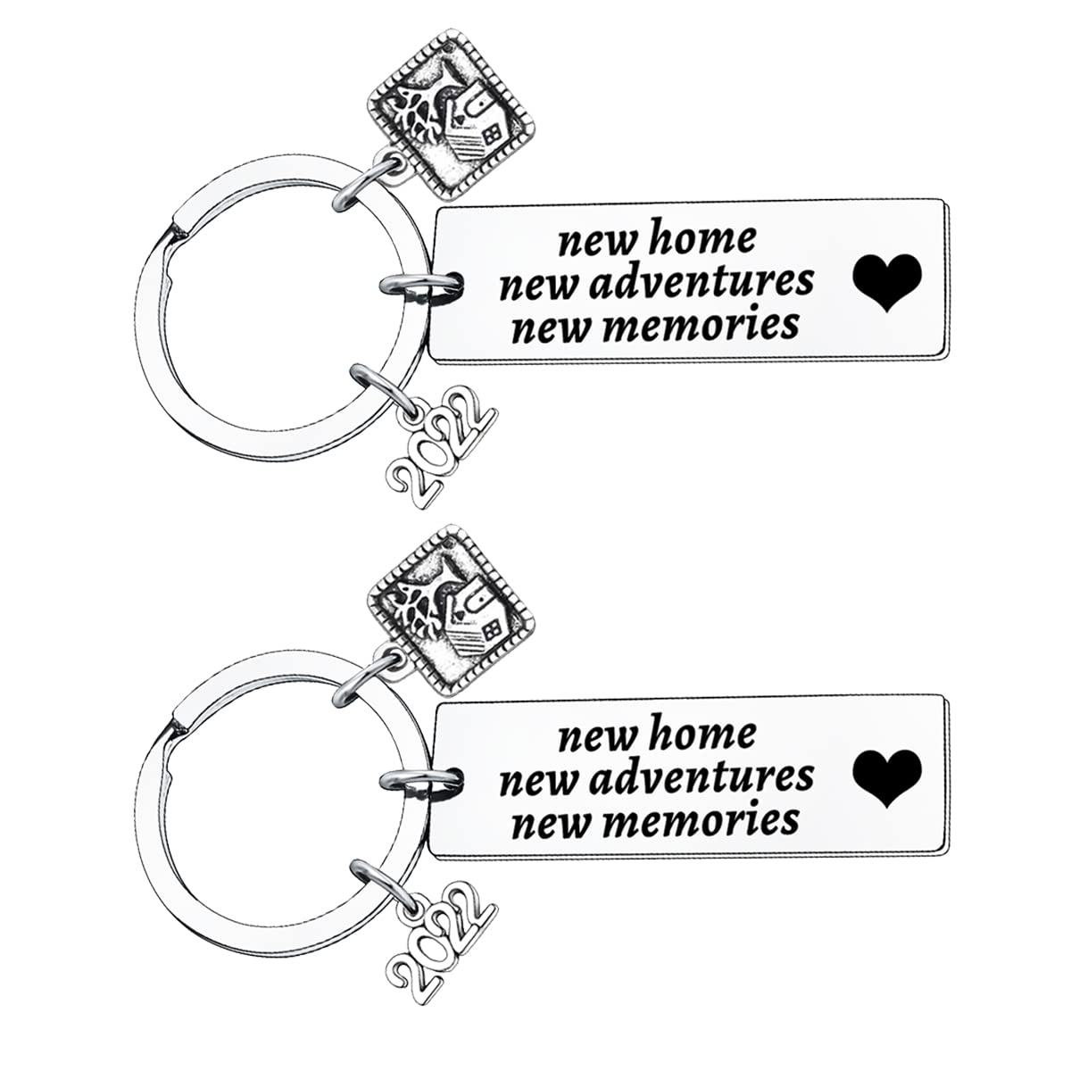 2-Pack New Home Keychain Set - Housewarming Gift for Homeowners - Unique House Keyring for Women & Men - Perfect for Housewarming Parties, New Home Celebrations & Gifts