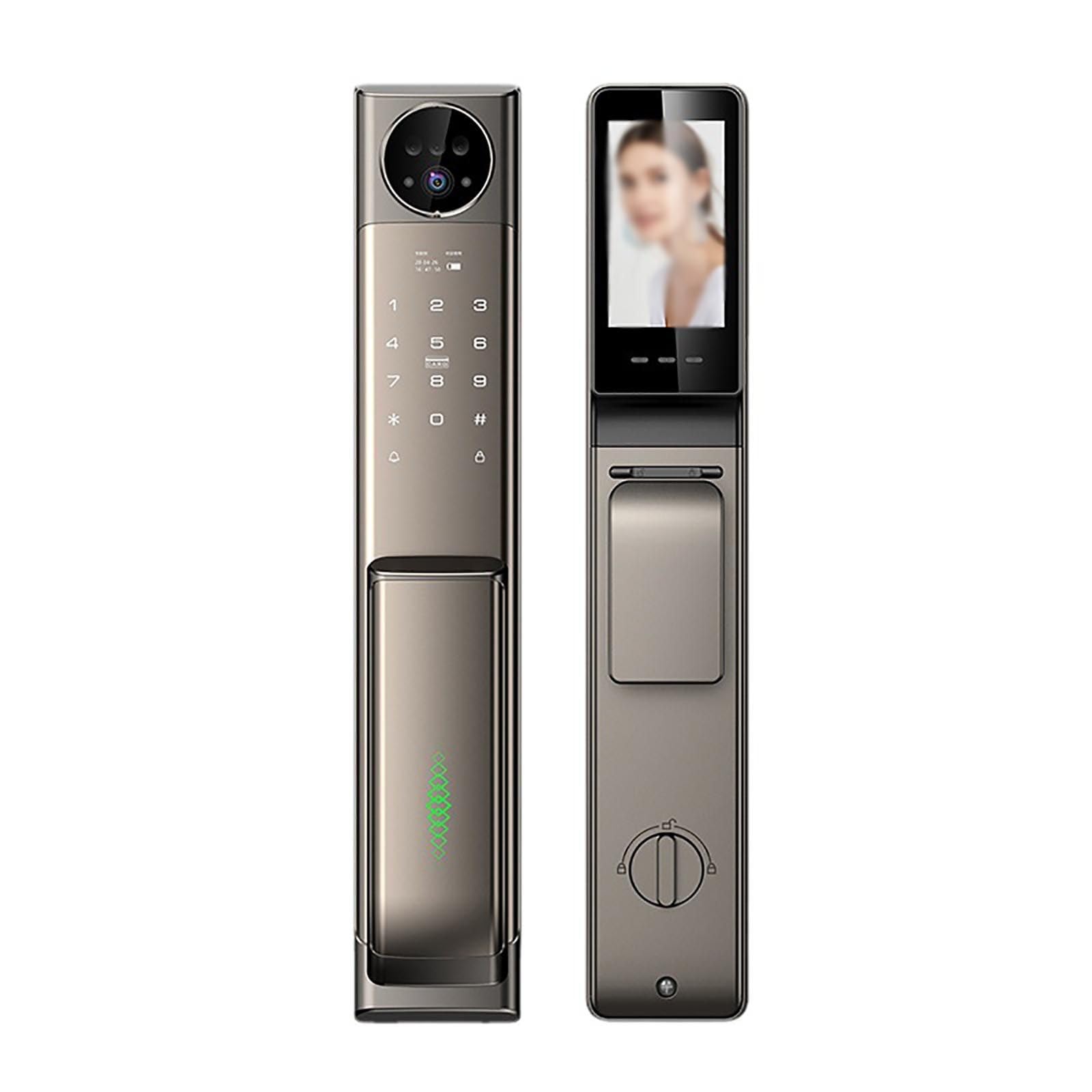 UPIKIT Smart Door Lock with Face Recognition & WiFi - Keyless Entry, Remote Control, Peephole Camera for Apartment, Hotel, Home & Office - Perfect for Smart Home Security & Hands-Free Access