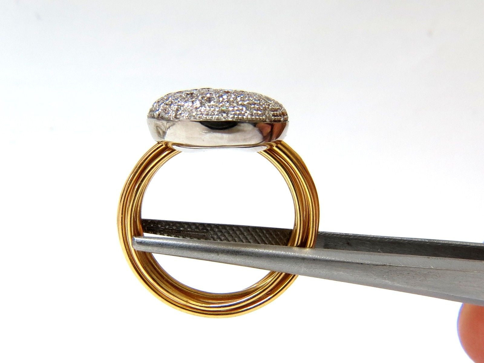 18KT 1.36CT Multi-Band Bead Set Modern Deco Diamond Ladies Ring - Elegant Wedding, Engagement & Anniversary Gift for Women