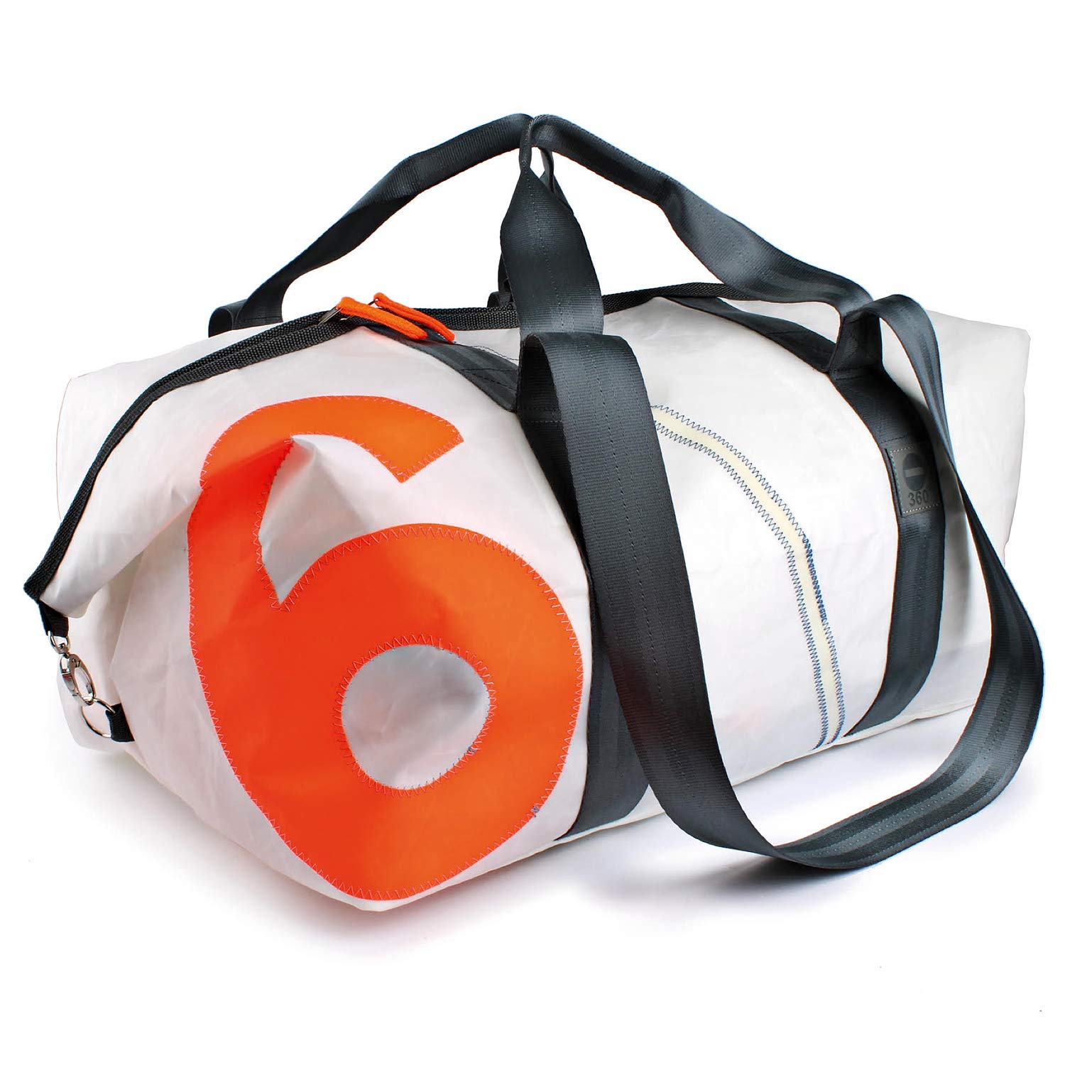 360° Rotating XL Sports Travel Bag - Waterproof Duffle with Wheels for Gym, Soccer, Basketball | Neon Orange & White | Perfect for Team Gear, Weekend Trips, Camping