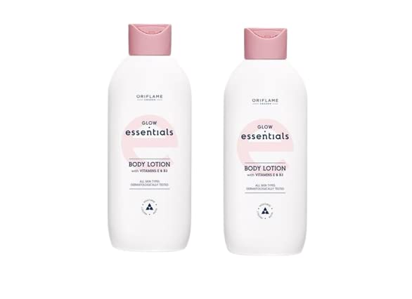 Glow Essentials Vitamin E & B3 Body Lotion - 2 Pack (250ml x 2) | Hydrating & Nourishing Moisturizer for Dry Skin - Perfect for Daily Use, Night Routine & Travel Skincare