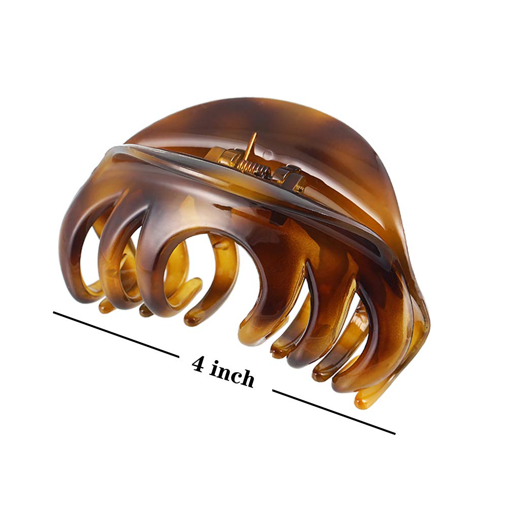 Large Hair Claw Clips for Women - 2 Pack Jumbo Non-Slip Hair Clips for Thick, Thin & Long Hair - Strong Hold Ponytail Holder & Hair Grip Barrette Accessories - Perfect for Workouts, Office & Everyday Styling