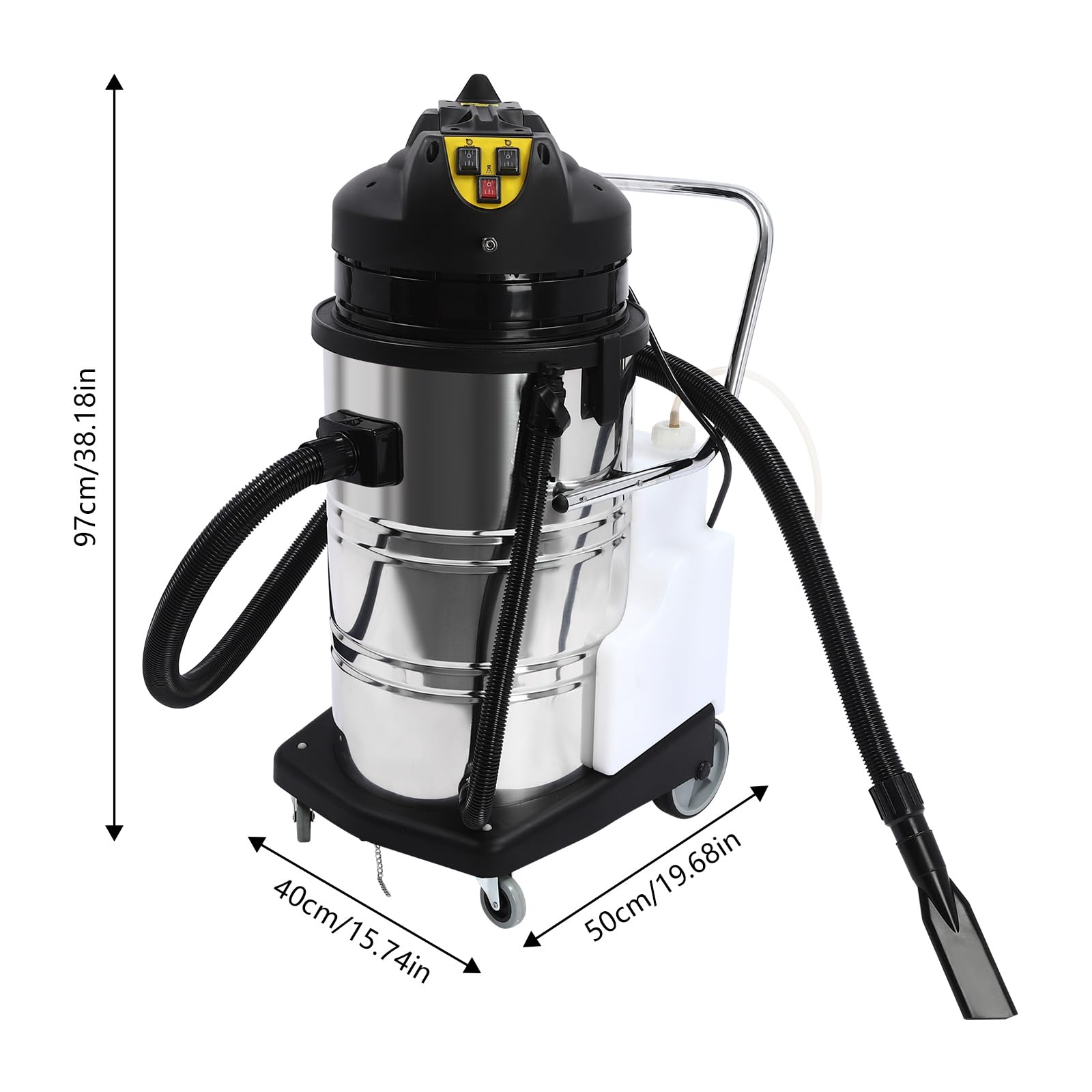 Commercial Carpet Cleaning Machine 80L/21Gal - 3-in-1 Carpet Extractor with Sprayer, Vacuum & Floor Brush - Includes Long Flat/Dust/Water Vacuum Heads - Perfect for Deep Cleaning Offices, Hotels & Large Spaces