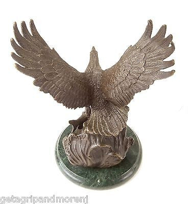Vintage BRONZE EAGLE Statue with Marble Base - Rare Collectible in Excellent Condition | Home Office Decor, Gift for Eagle Lovers, Luxury Shelf Display
