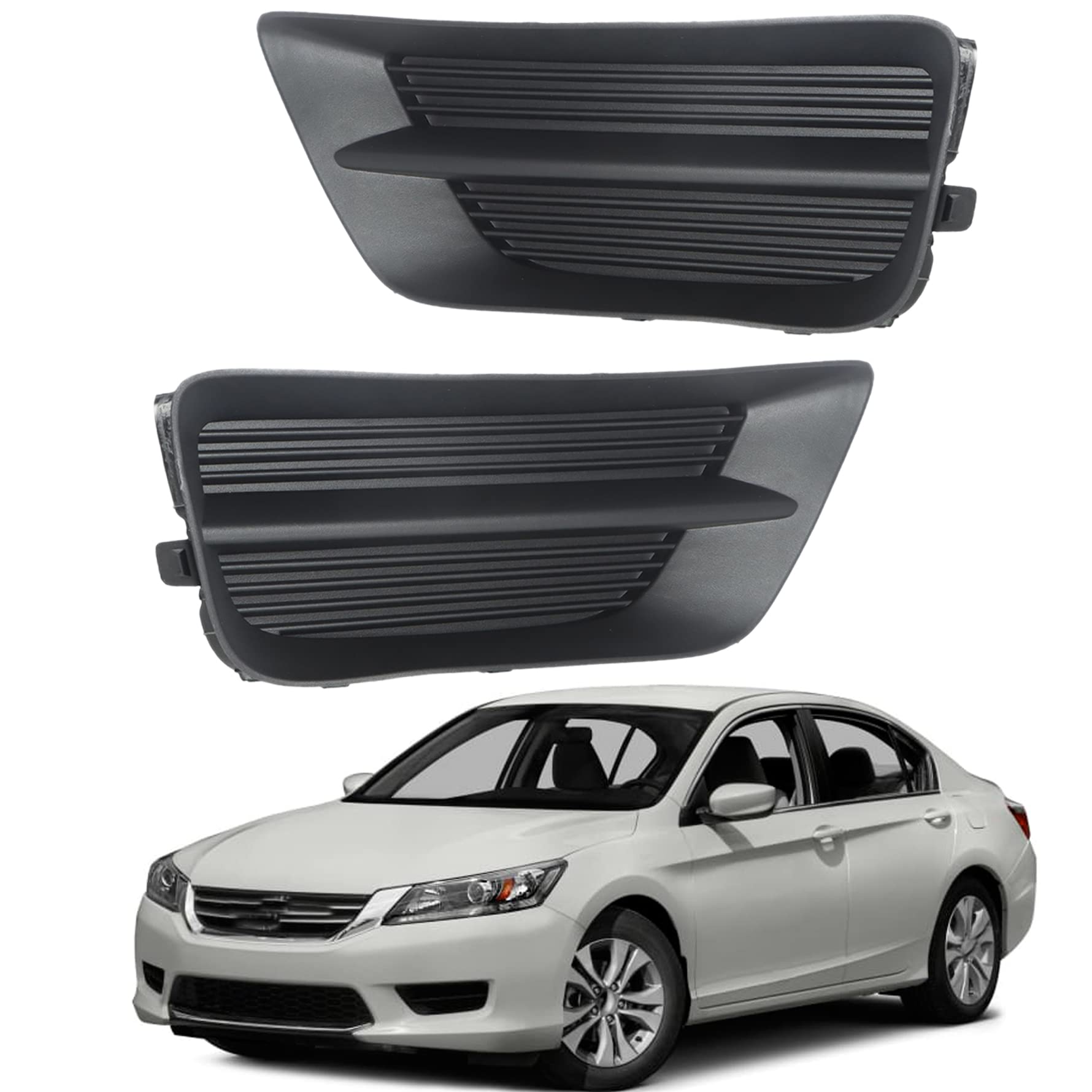 2-Pack Fog Light Hole Cover Replacement for 2013-2015 Honda Accord Sedan - Driver & Passenger Side (71112T2AA00, 71102T2AA00) - Perfect for Weather Protection & Custom Car Styling
