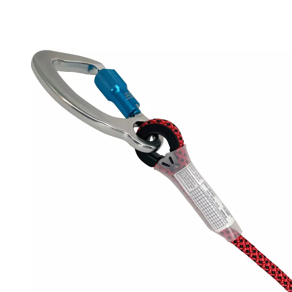 6.5' Rope Positioning Assembly with Adjuster & Aluminum Carabiners - Rock Climbing, Rescue, Safety Gear for Outdoor Adventures