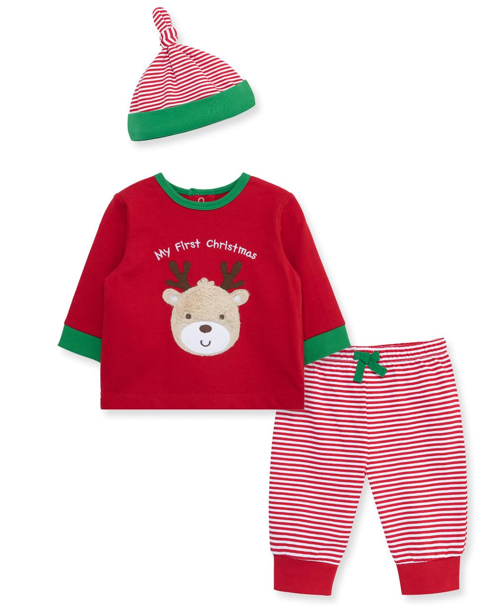 Little Me Baby Christmas Pajama Sets - 3-Piece Holiday Pajamas for Infants 3-12 Months | Cozy Family Matching Outfits for Christmas Morning & Holiday Photos