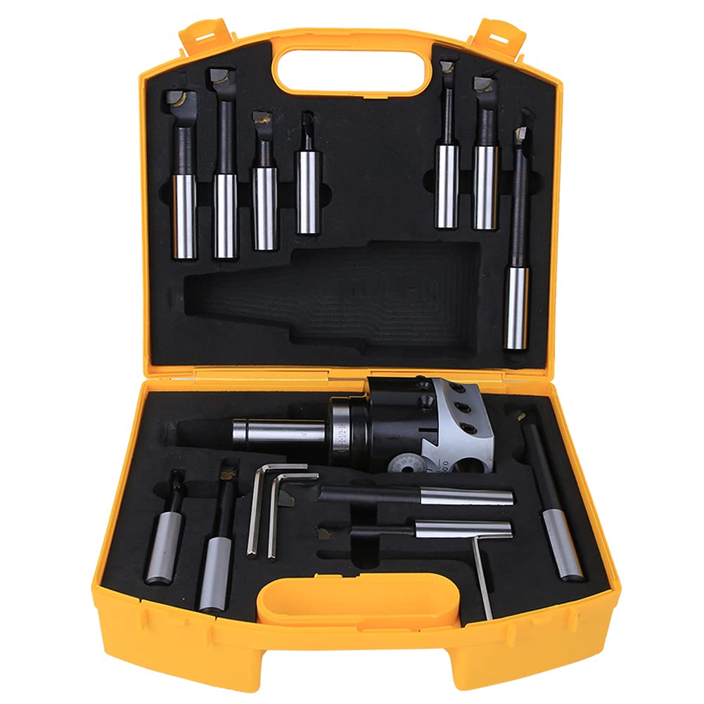 High Precision Boring Head & Boring Bar Set - Vibration Resistant CNC Milling, Grinding & Drilling Tools for Metalworking - Perfect for Industrial Machining, Automotive Parts Fabrication & Precision Engineering Applications