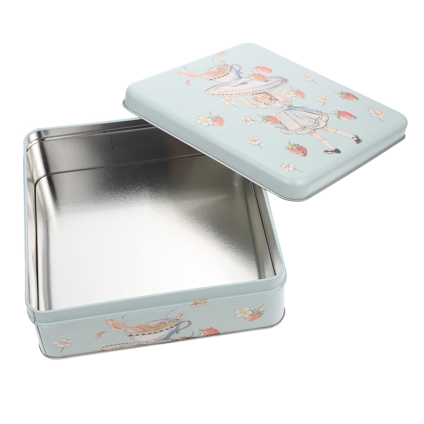 Premium Tinplate Candy Boxes - Square Decorative Cookie & Snack Storage Containers for Dry Food, Spices, Tea - Elegant Gift Box for Parties, Weddings & Home Organization