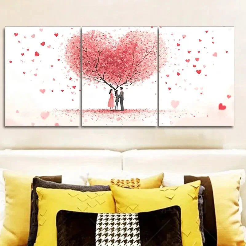 3-Piece Lovers Under the Love Tree Wall Art Set - 40x60cm Framed Canvas Prints | High Quality Australian Made | Ready to Hang | Perfect for Bedroom, Living Room & Wedding Decor
