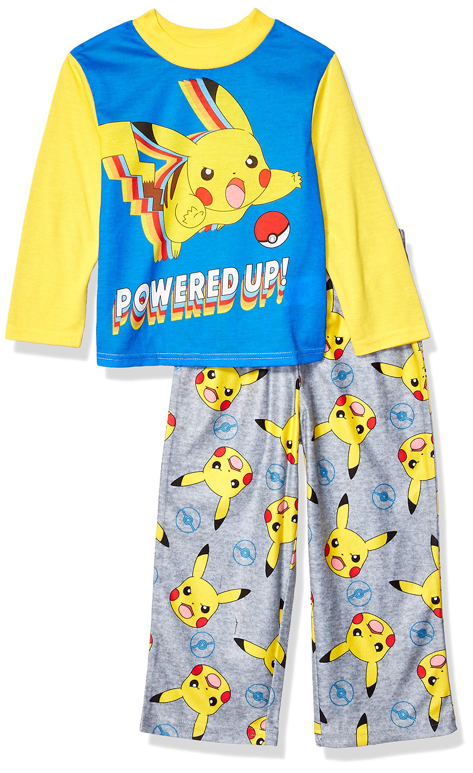 Pokemon Boys' Catch 'Em All Luxe Plush 2-Piece Pajama Set - Soft Cotton PJS for Kids & Toddlers - Perfect for Sleepovers, Birthday Gifts & Anime Fans
