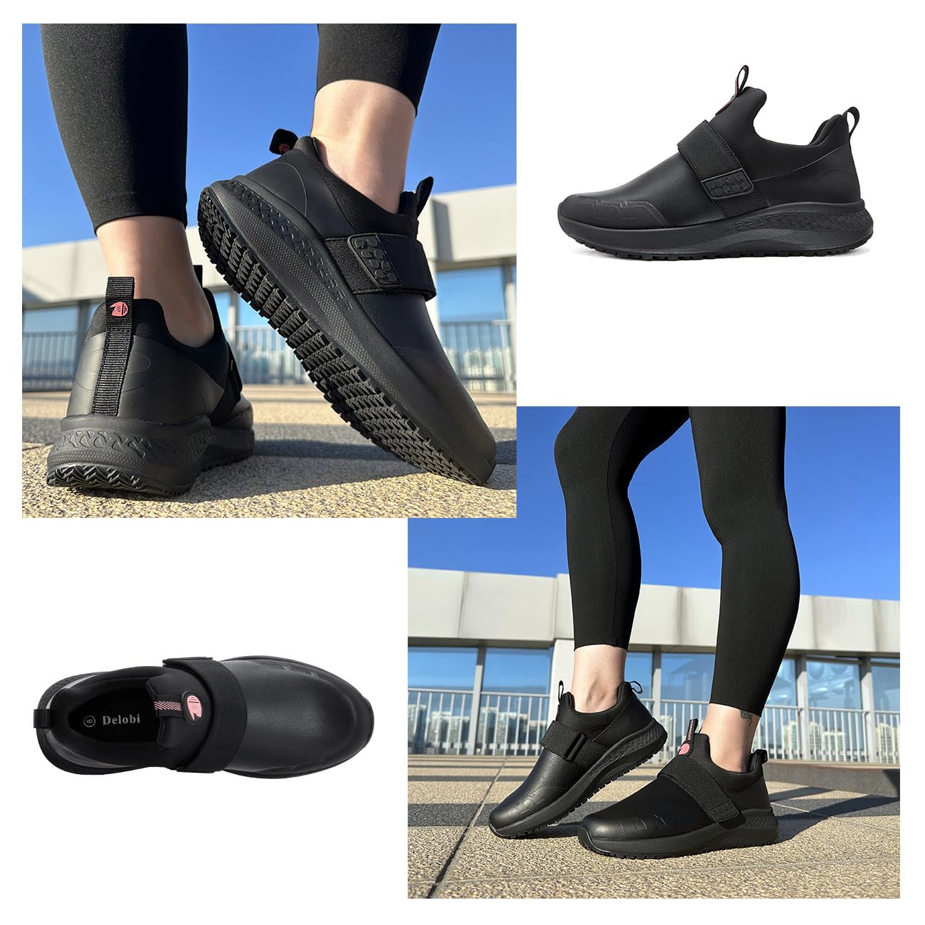 Slip-Resistant Women's Work Shoes - Waterproof Non-Slip Kitchen Chef Shoes for Restaurant & Food Service - Lightweight Comfortable Walking Sneakers for Nurses, Waitresses & Healthcare Workers