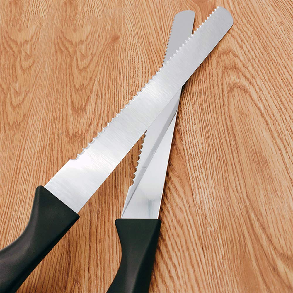 10-Inch Serrated Bread Knife - High Carbon Stainless Steel Cake & Bread Slicer with 2 Green Splitters - Perfect for Home Baking, Sourdough, Artisan Loaves & Pastry Cutting