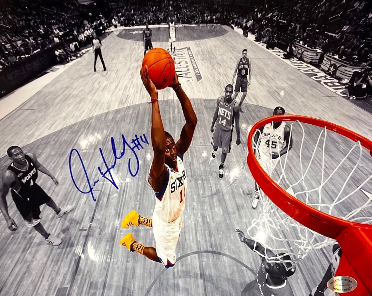 Jrue Holiday Autographed 8x10 Philadelphia 76ers Dunk Photo - Signed Memorabilia for NBA Fans, Collectors & Sports Enthusiasts - Perfect for Home Decor, Man Cave, Office Display & Gift Giving
