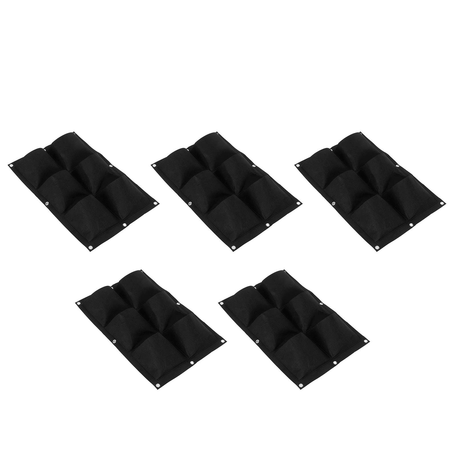 Sazao 3-Pack Reusable Garden Plant Bags - Black Vertical Wall Planters for Outdoor Decor, Fences & Balconies | Compact & Portable Flower Pots for Home Gardening