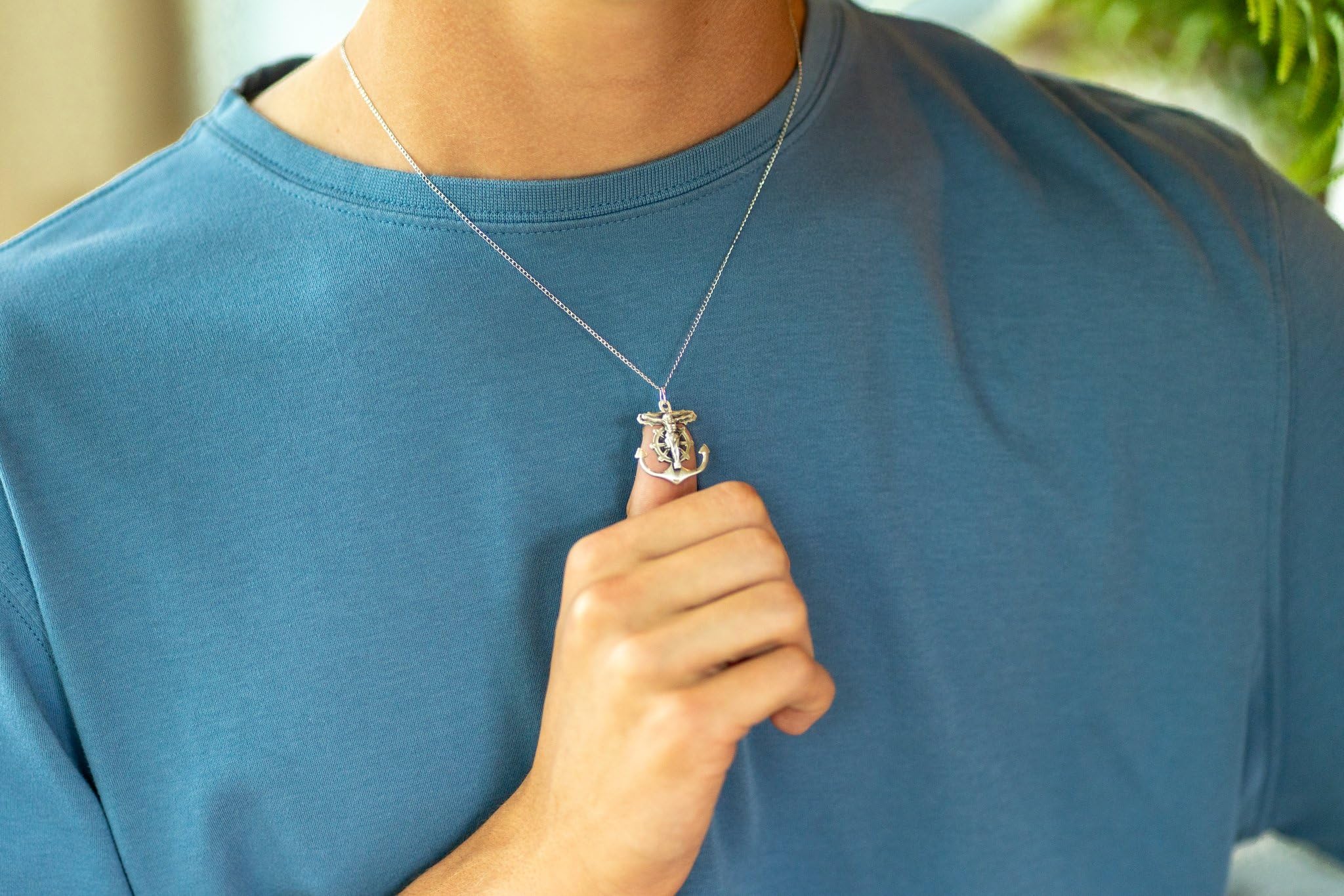 Heartland Store 925 Sterling Silver Anchor Crucifix Pendant Necklace for Men & Women | Religious Jewelry, USA Made | Perfect for Daily Wear, Gifts & Faith-Based Occasions