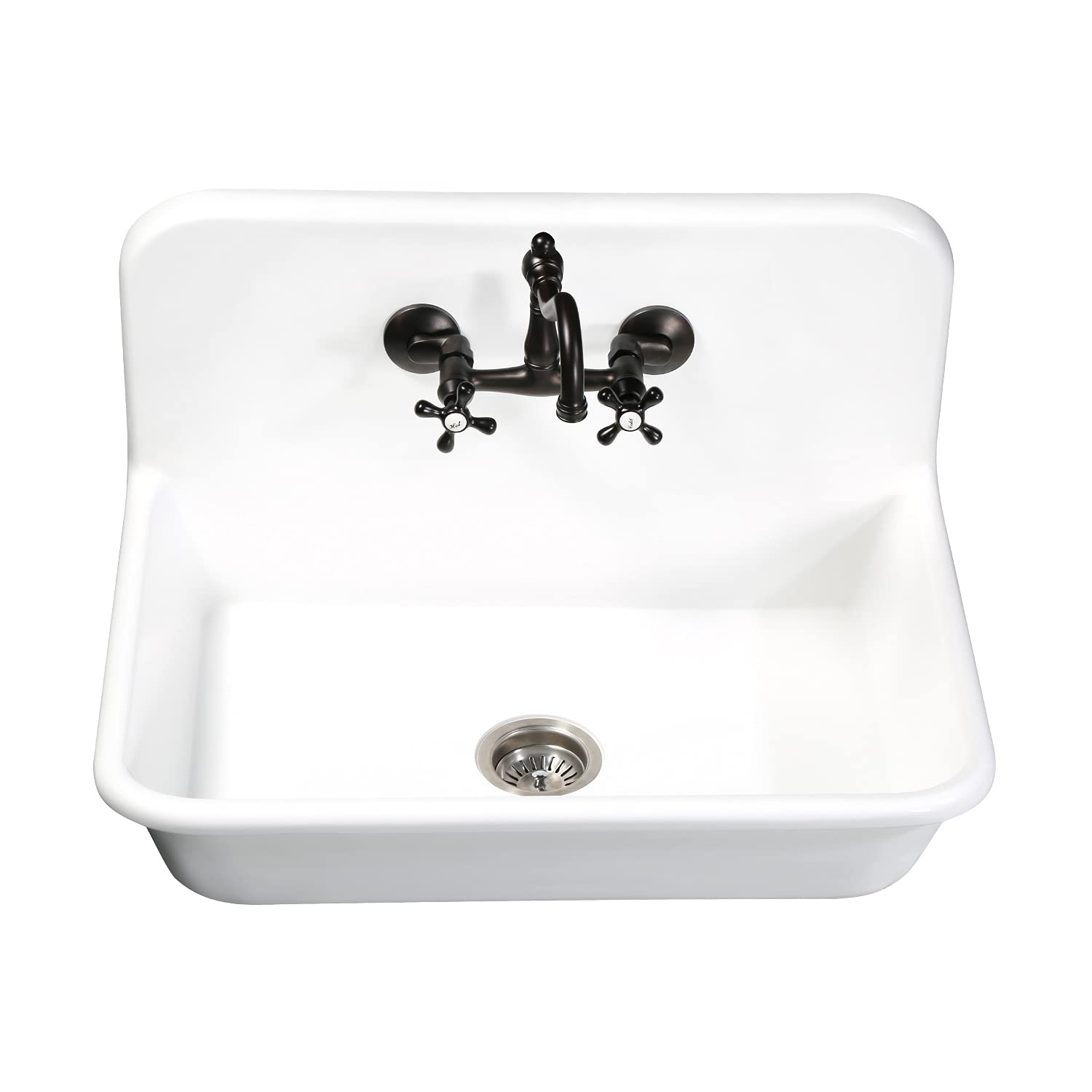 Kingston Brass GKTA302119 Arcticstone Top-Mount Kitchen Sink - Matte White Finish, Durable Composite Material, Perfect for Modern Kitchens & Busy Households