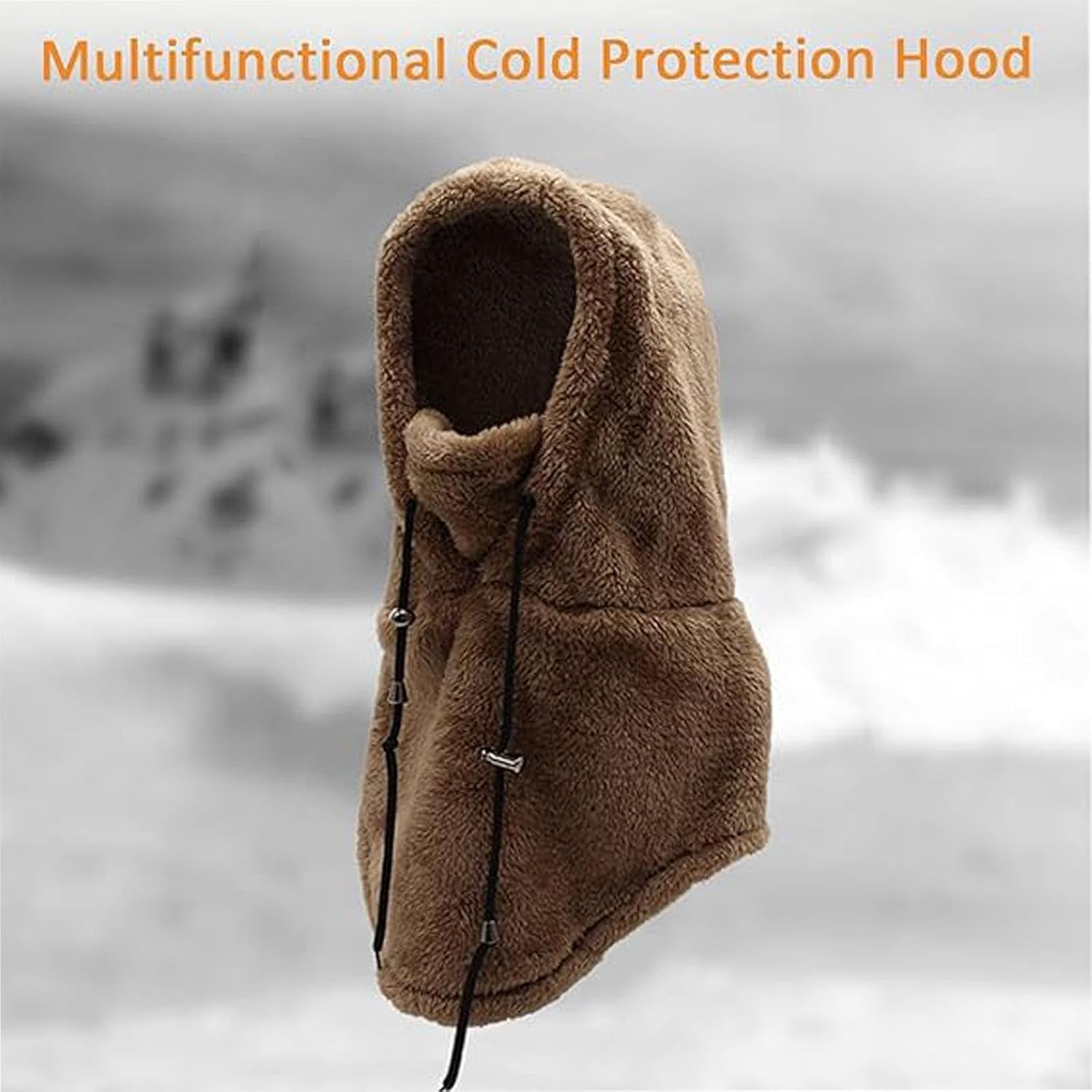 Moonycozy Sherpa Hood Ski Mask - Adjustable Winter Face Mask for Men & Women - Warm Fleece Lined Hoodie for Skiing, Snowboarding & Outdoor Activities
