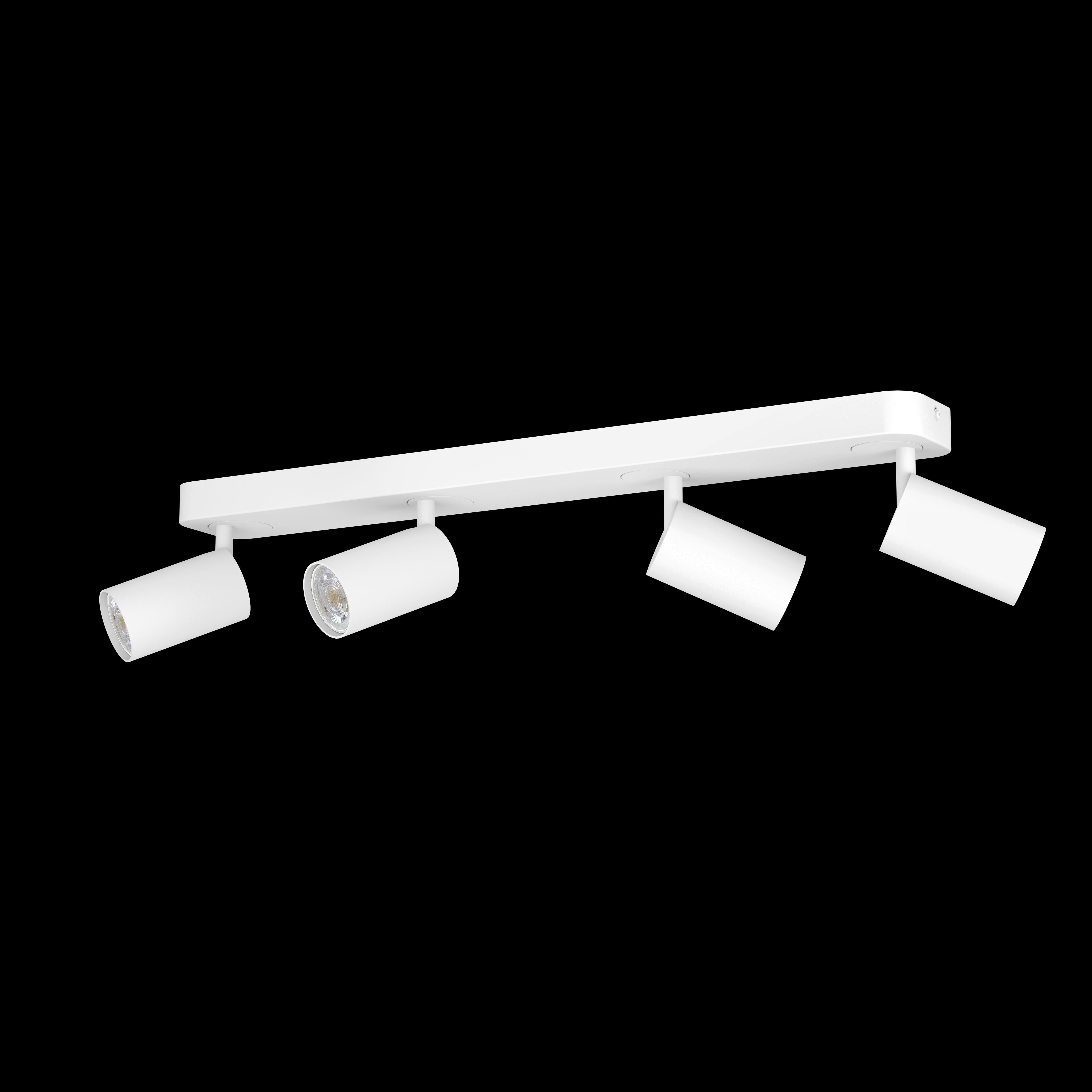 Eglo Connect Telimbela Z Smart 4-Light White Plate Spotlight - Modern LED Ceiling Lighting for Living Room, Bedroom & Kitchen | Dimmable WiFi-Enabled Smart Home Lighting System