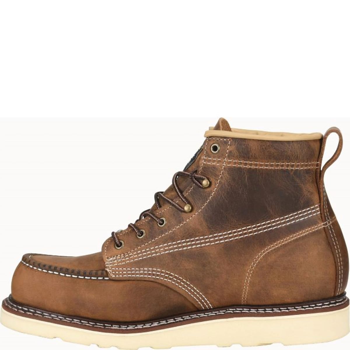 Carolina AMP USA 6 Inch Men's Soft Moc Toe Work Boots - American Made Leather Safety Shoes with Oil & Slip Resistant Outsole, Comfortable Poron Insole - Ideal for Construction, Warehouse & Outdoor Work