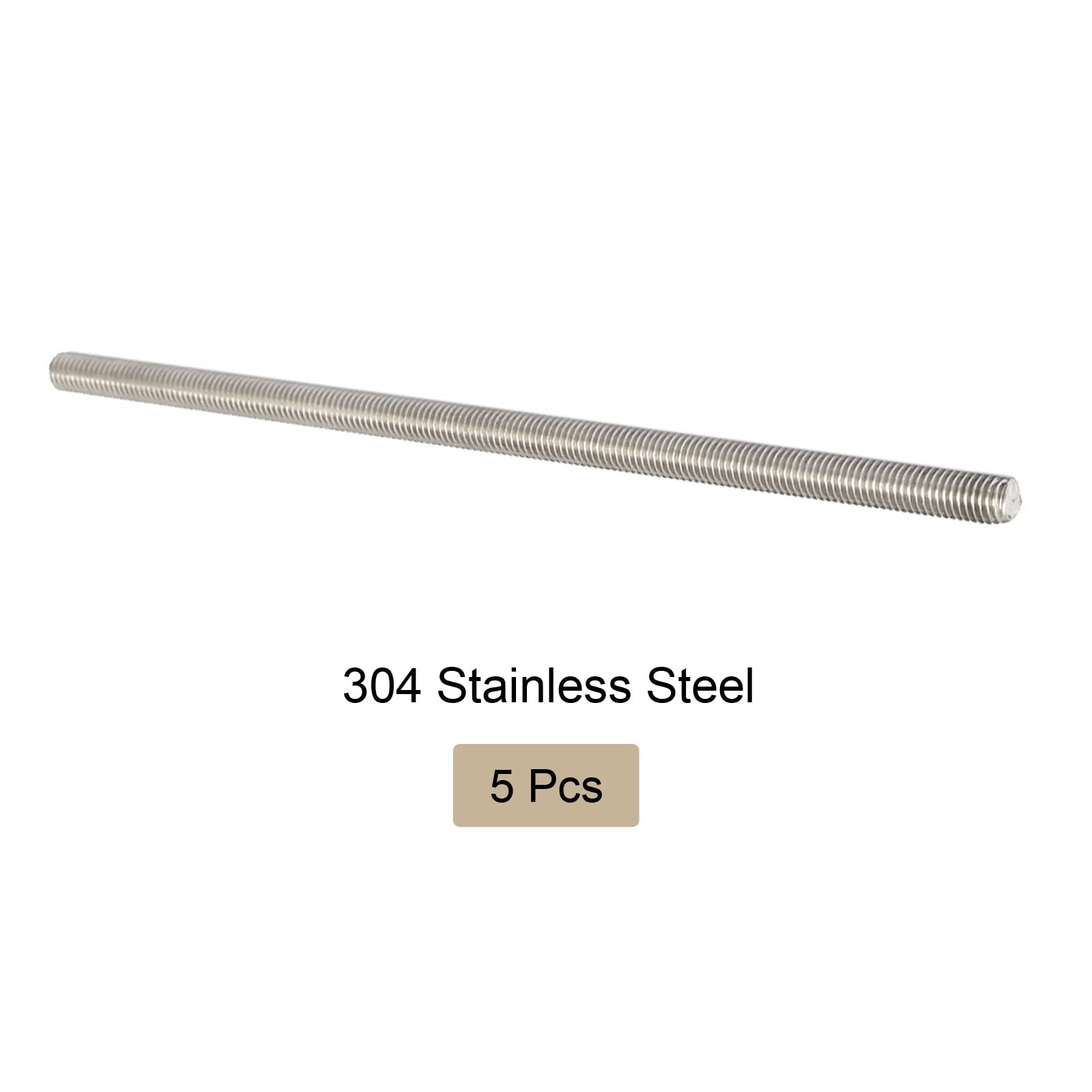 Stainless Steel Threaded Rod M8x200mm - 5 Pack for Clamps & U-Bolts
