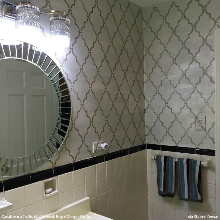 Casablanca Trellis Moroccan Stencil - Authentic Arabic Design for DIY Home Decor, Wall Painting, and Furniture Stenciling | Perfect for Boho, Moroccan, and Mediterranean Style Interiors
