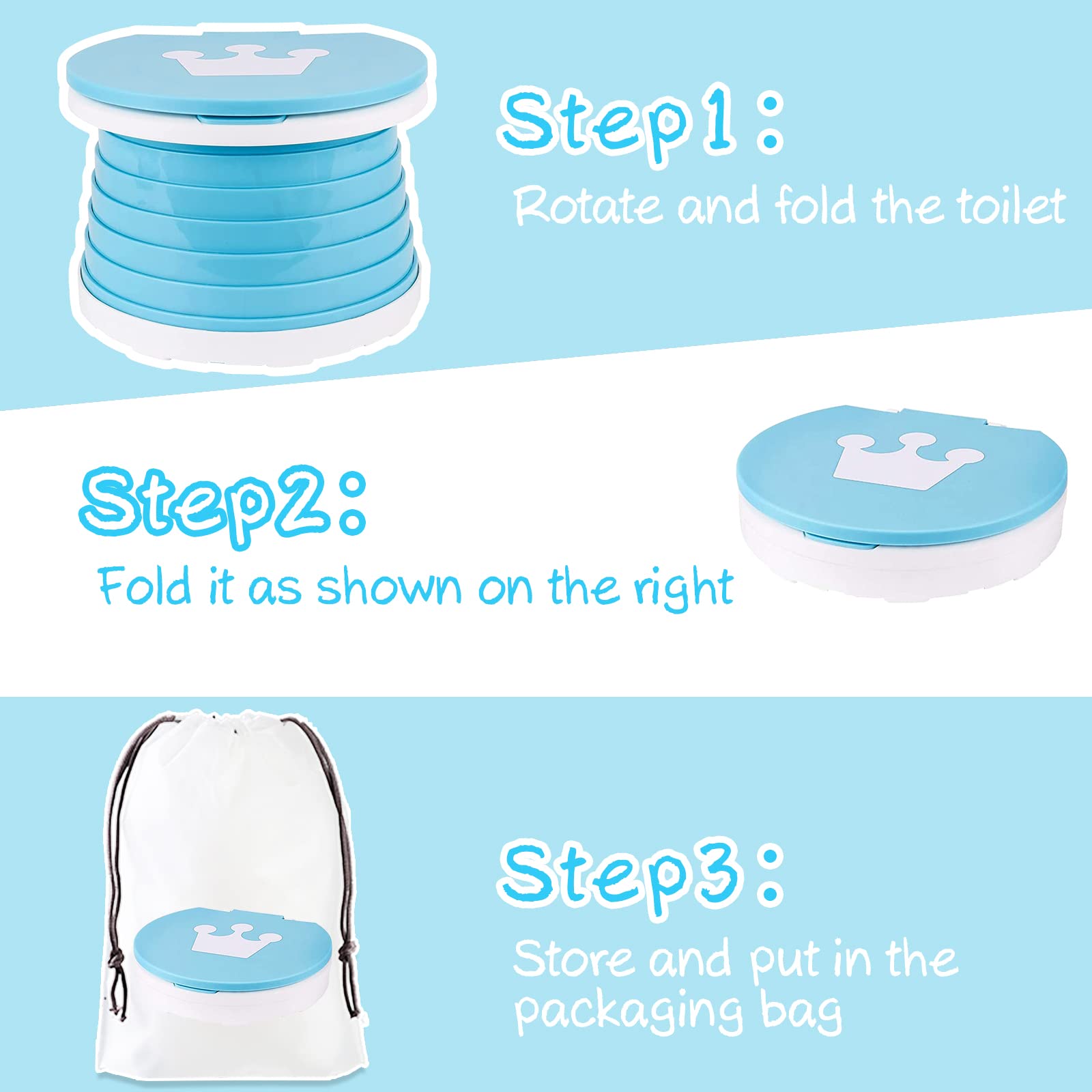 Portable Toddler Potty Seat - Foldable Training Toilet Chair for Kids | Indoor & Outdoor Use with Travel Storage Bag | Green | Perfect for Travel, Camping & Home Potty Training