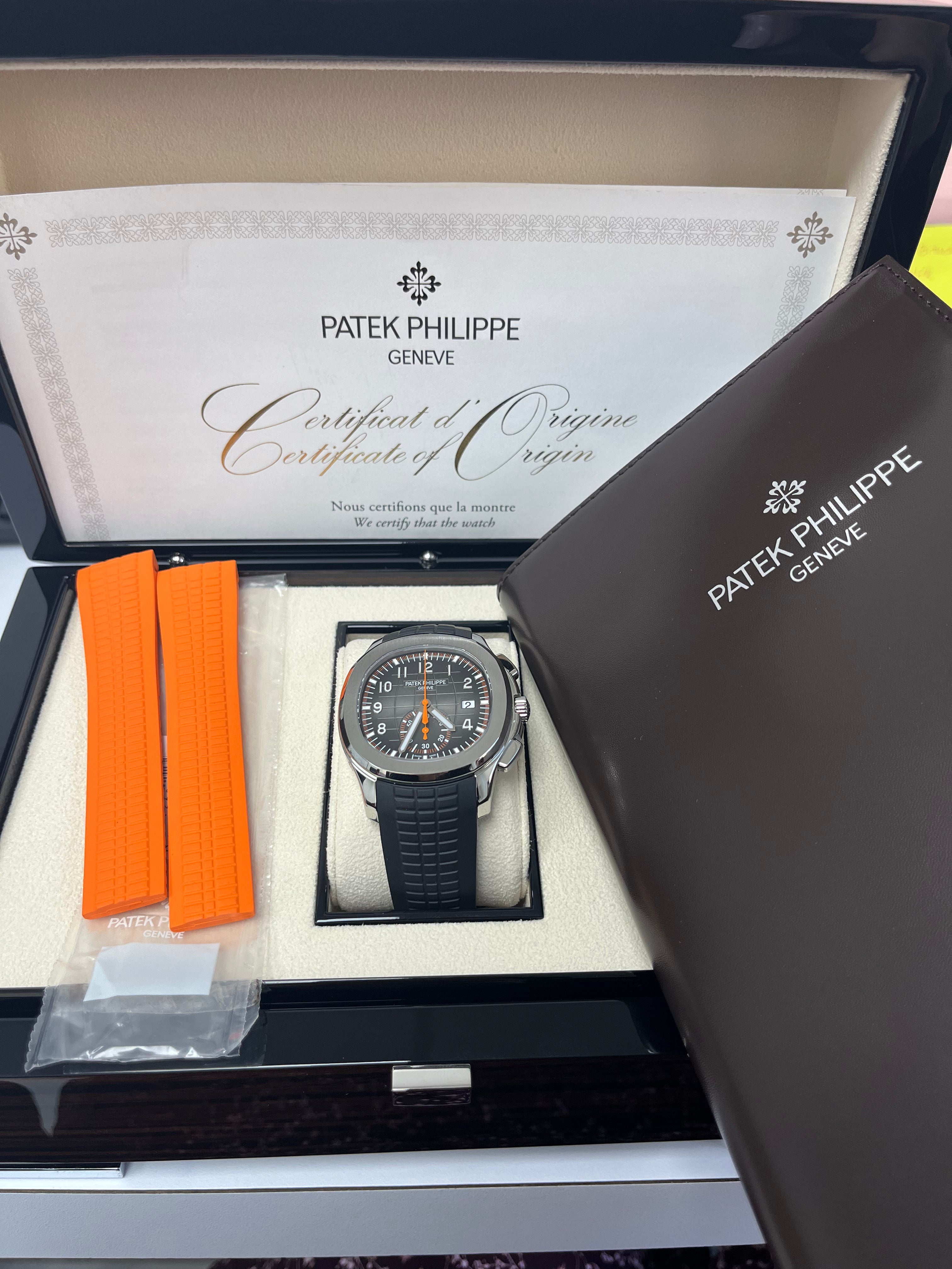Patek Philippe Aquanaut Chronograph Stainless Steel Watch - Black Dial (Ref#5968A-001) | Luxury Sports Chronograph for Men | Perfect for Business, Formal Events & Collectors