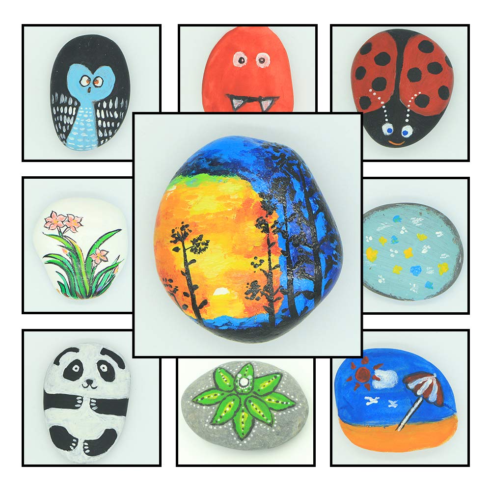 Extra Large River Rocks for Painting – 20 Big Flat Smooth Stones (3.5”-5”), 12-14 LB Craft Rocks for Rock Painting, Kindness Stones, DIY Art Supplies for Adults & Kids – Perfect for Garden Decor, Home Crafts, and Outdoor Activities