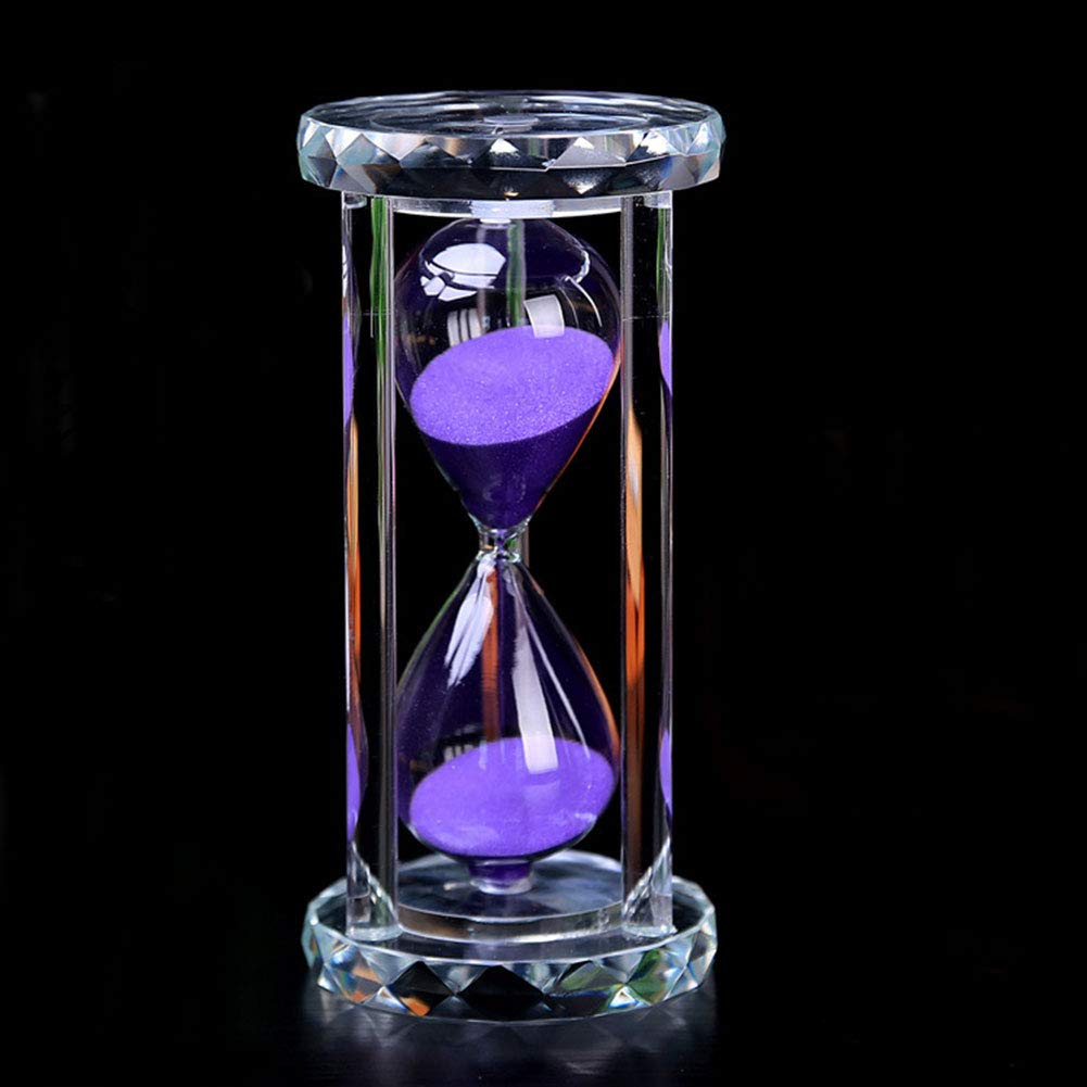15/30/60 Minute Purple Crystal Hourglass Sand Timer - Kitchen Cooking, Home Office Decor, Christmas & Birthday Gift - Perfect for Baking, Meditation, Study & Time Management (15 Minutes)