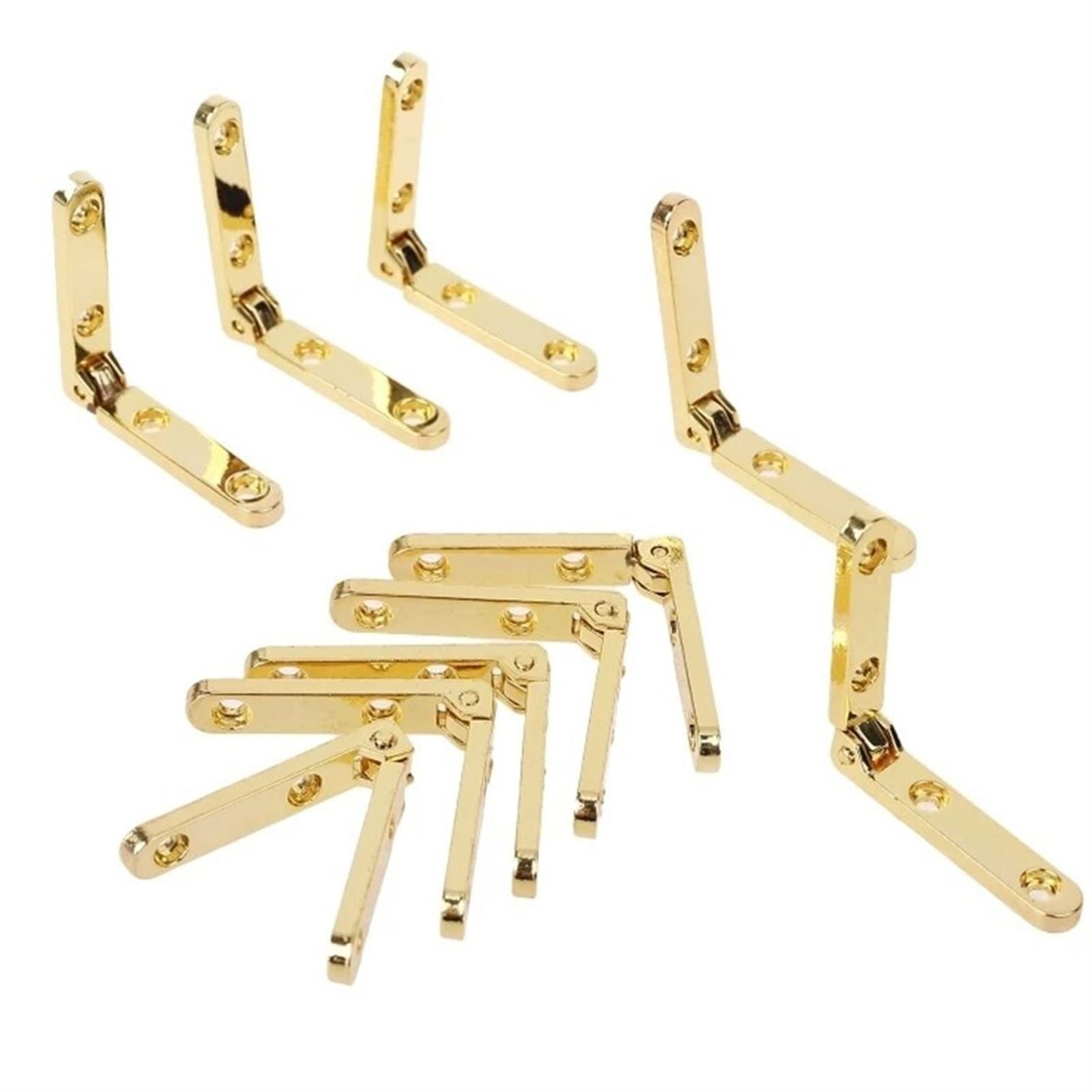 10 Pack 90 Degree Zinc Alloy Spring Hinges - Heavy Duty Cabinet Door Hinges for Wooden Box, Jewelry Case & Cupboard - Durable Household Hardware (Perfect for DIY Furniture, Storage Boxes & Home Organization)