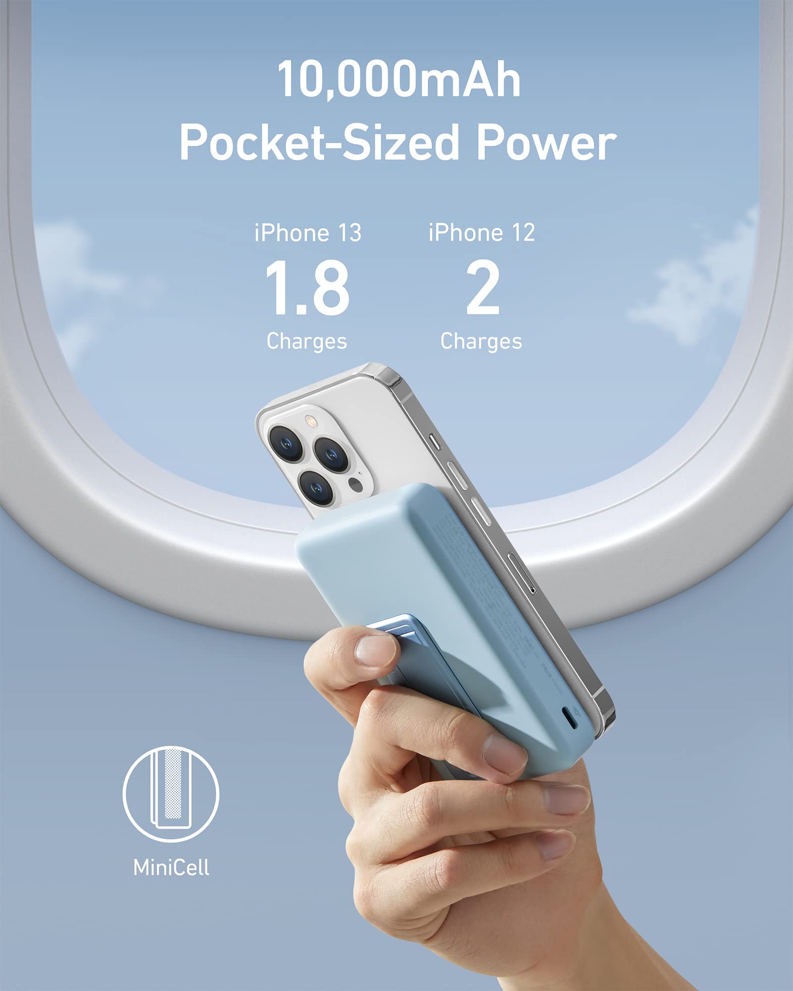 Anker 633 Magnetic Power Bank 10,000mAh - Wireless Portable Charger with Stand, 20W USB-C Fast Charging, Magsafe-Compatible for iPhone 16/15/14/13/12 Series - Perfect for Travel, Office & Home Use