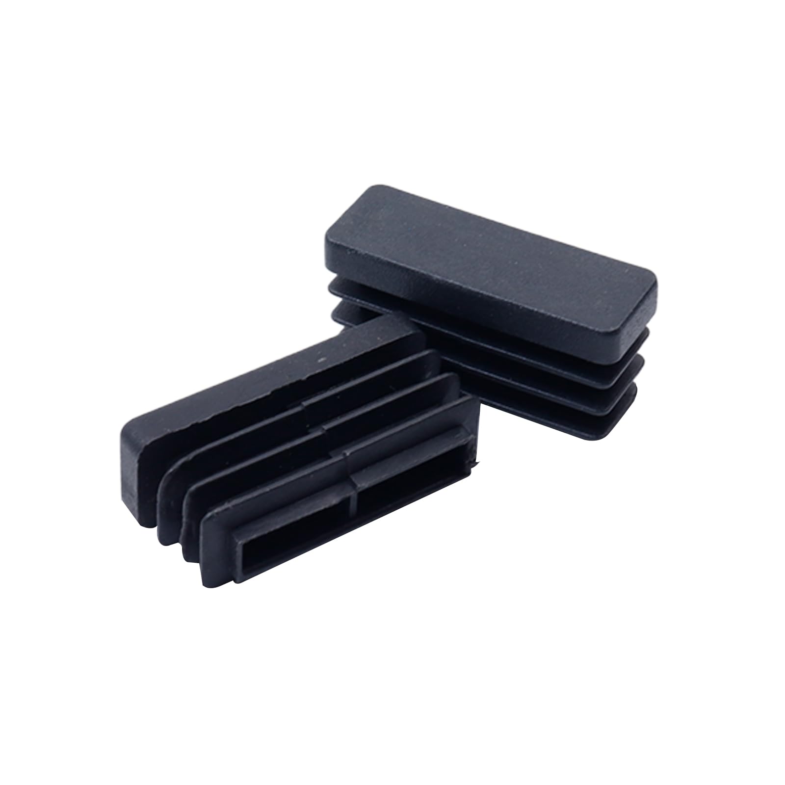 Antrader 38 x 13mm Black Plastic Furniture End Caps - Rectangular Tube Plugs for Chair Legs, Table Feet & Furniture Tubes (Pack of 30) - Perfect for DIY Furniture Assembly, Home Decor & Office Chair Protection