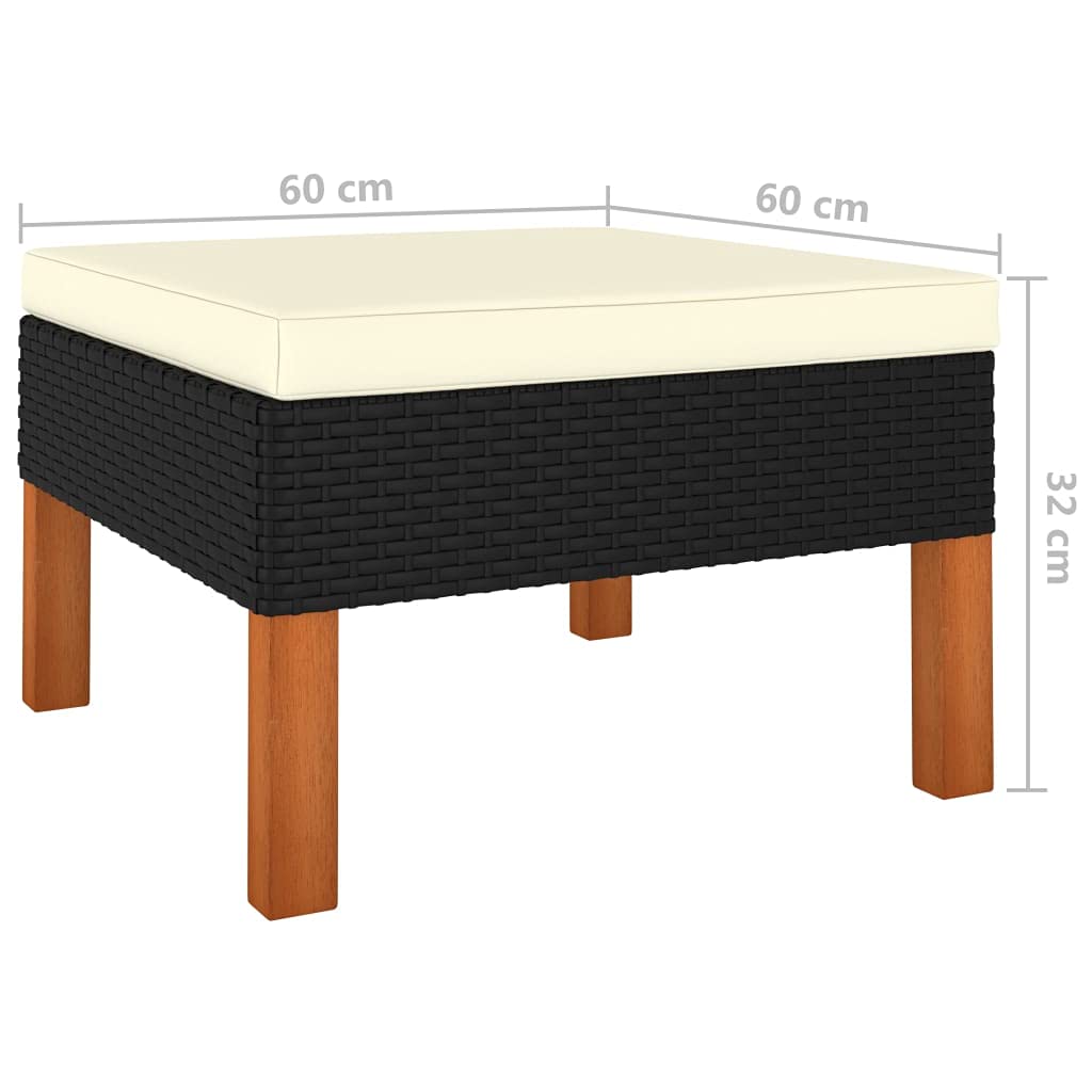 Premium 3-Piece Poly Rattan Outdoor Sofa Set with Solid Eucalyptus Wood Legs - Weather-Resistant Wicker Patio Furniture for Garden, Backyard, Porch & Balcony - Perfect for Relaxing, Entertaining and Creating Cozy Outdoor Living Spaces