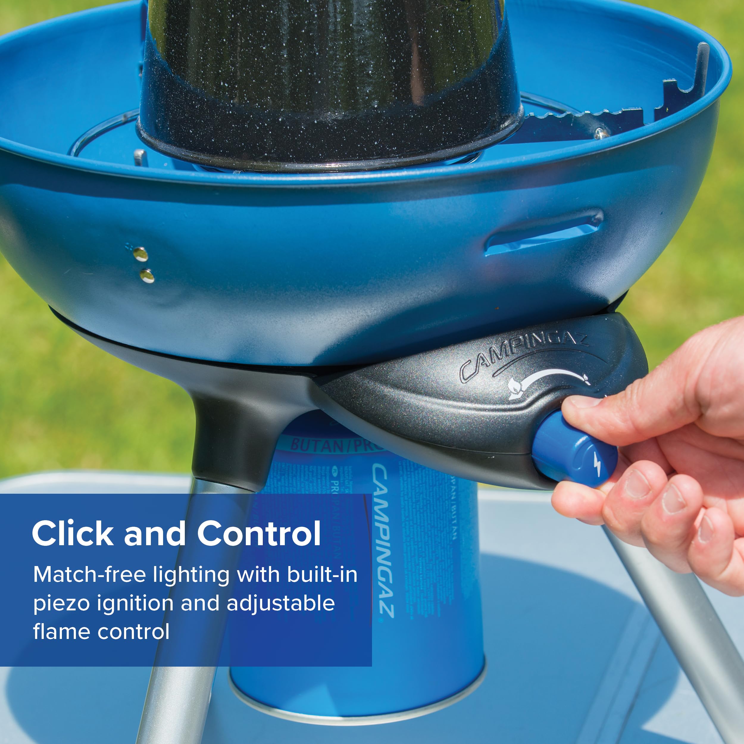 MUSJOS Portable Gas Grill Stove - Compact Camping Cooker for Outdoor Cooking, Picnics, BBQs & Festivals | Dual Function Grill & Stove | Space-Saving Design for Easy Transport | Perfect for Backpacking, Tailgating & RV Trips