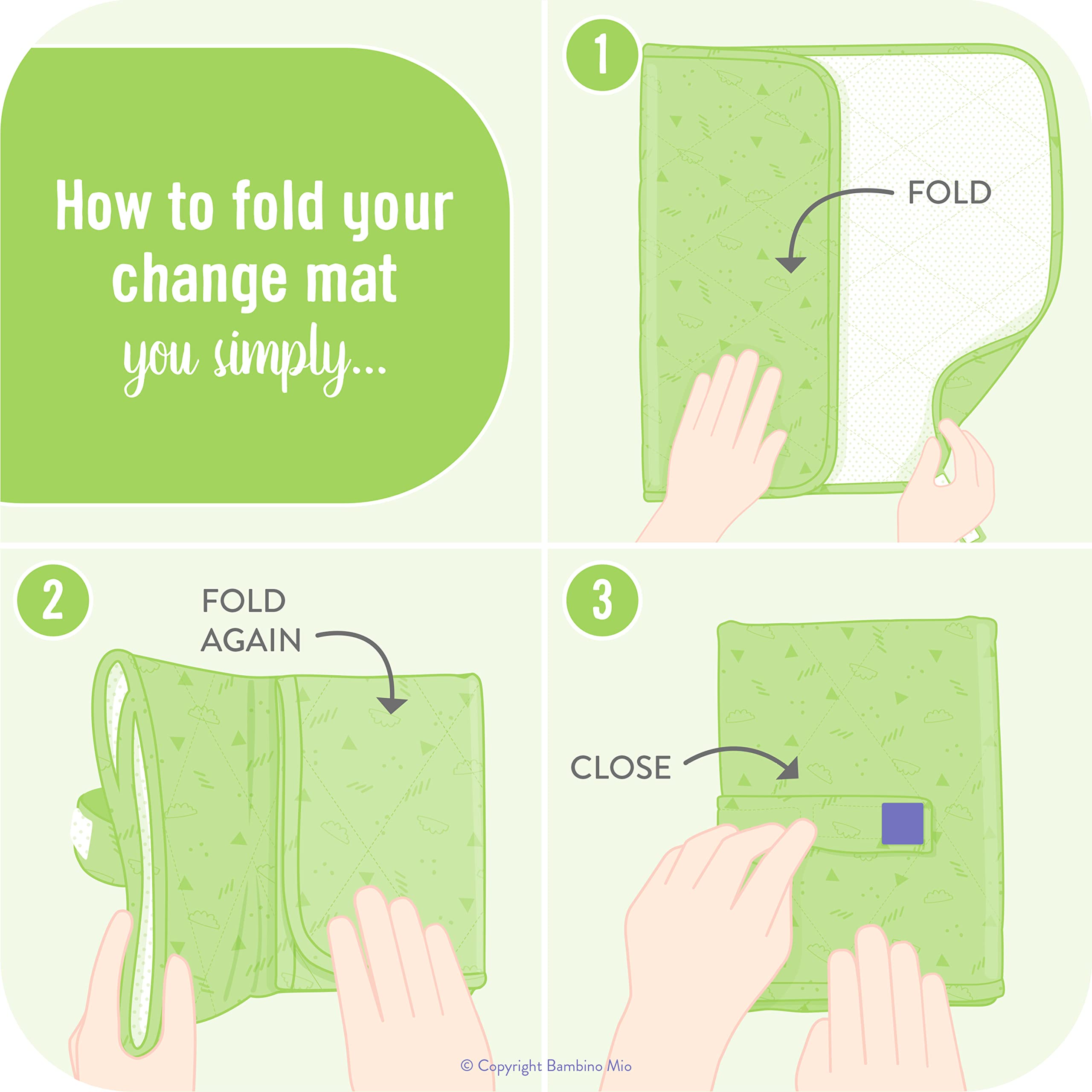 Bambino Mio Foldable Portable Diaper Changing Pad - Lightweight Baby Changing Mat for Travel, Nursery & On-the-Go Use
