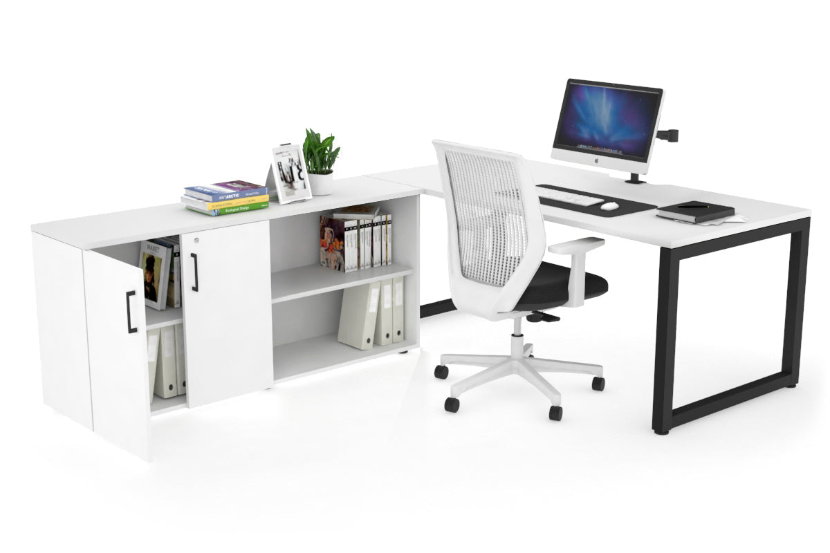 Quadro Loop Executive Office Chair - Black Frame with Cable Scallop [1600L x 800W] - Perfect for Home Office, Conference Rooms & Executive Workspaces