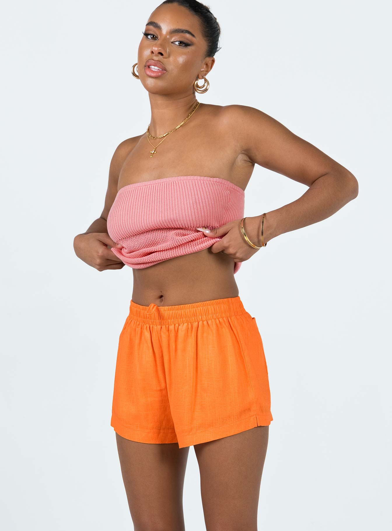 Stylish Orange Beach House Shorts for Men & Women - Comfortable Summer Swimwear for Beach, Pool & Vacation