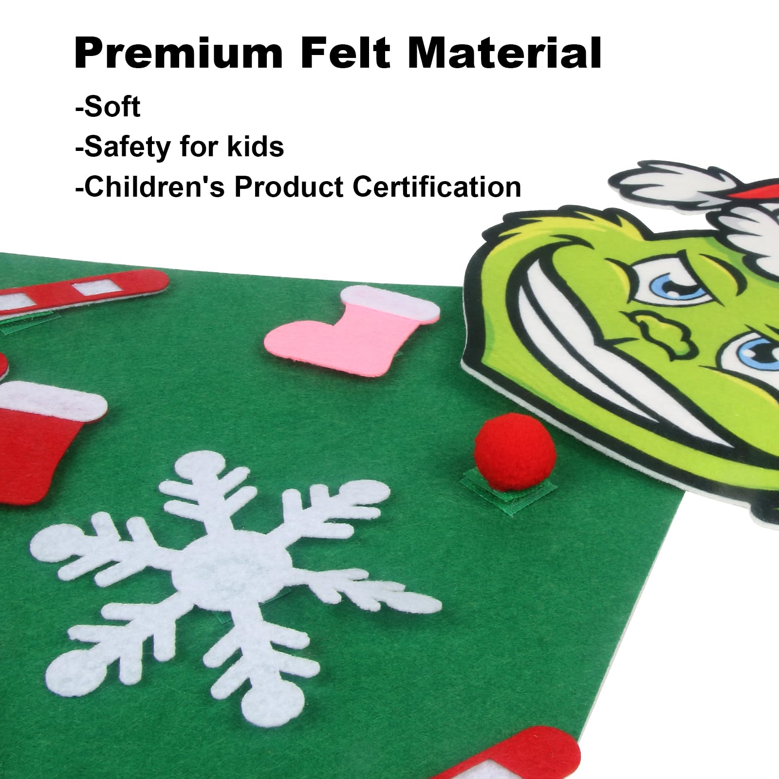 GameXcel 4.5ft Felt Christmas Tree for Toddlers with 37pcs Ornaments | Montessori Velcro DIY Xmas Decor | Holiday Kids Activity & Home Decoration | Perfect for Preschool Learning & Family Christmas Fun