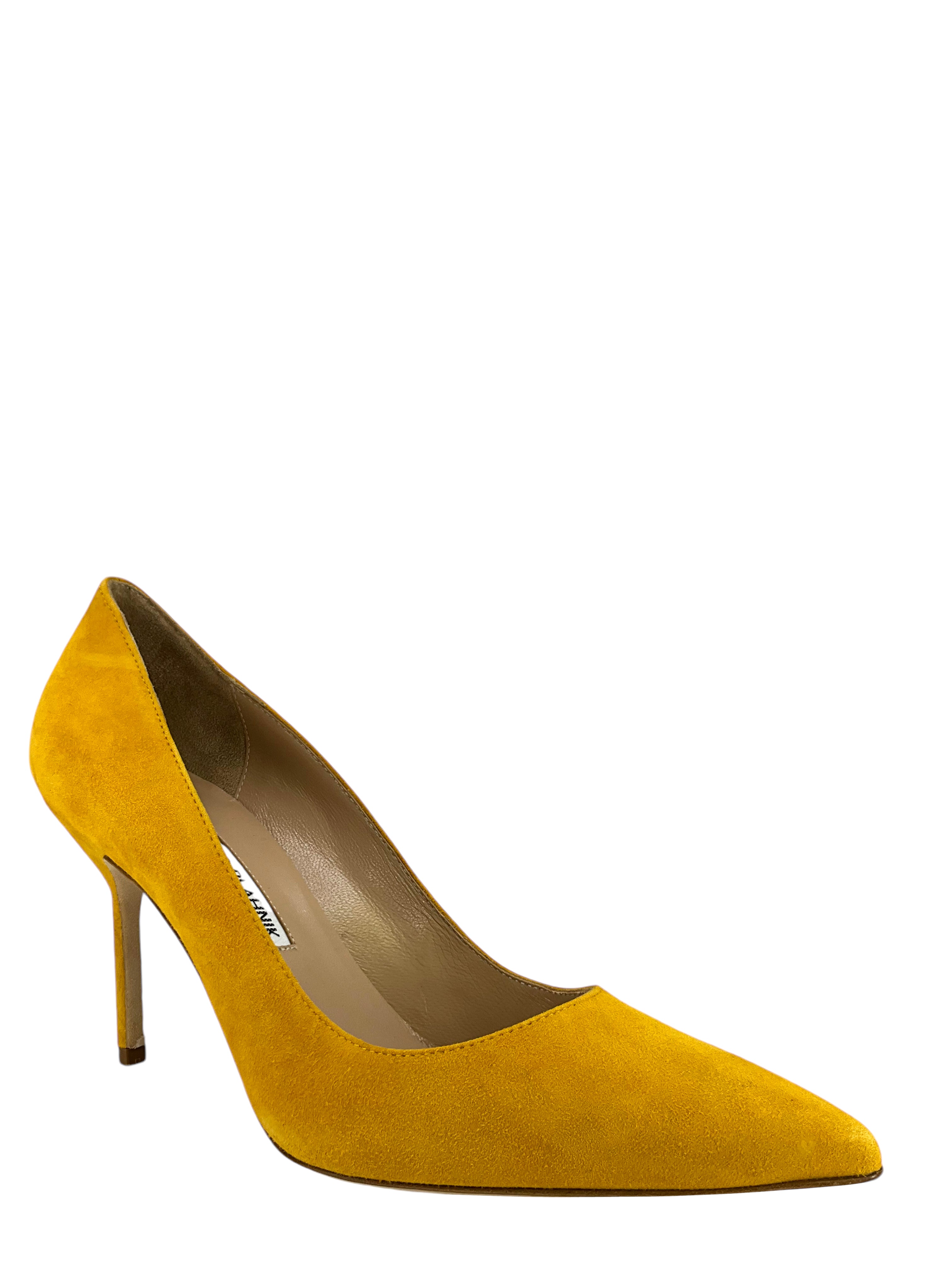 Manolo Blahnik BB Suede Point Toe Pumps - Women's Size 7.5 (US) | Luxury High Heels for Weddings, Parties & Formal Events