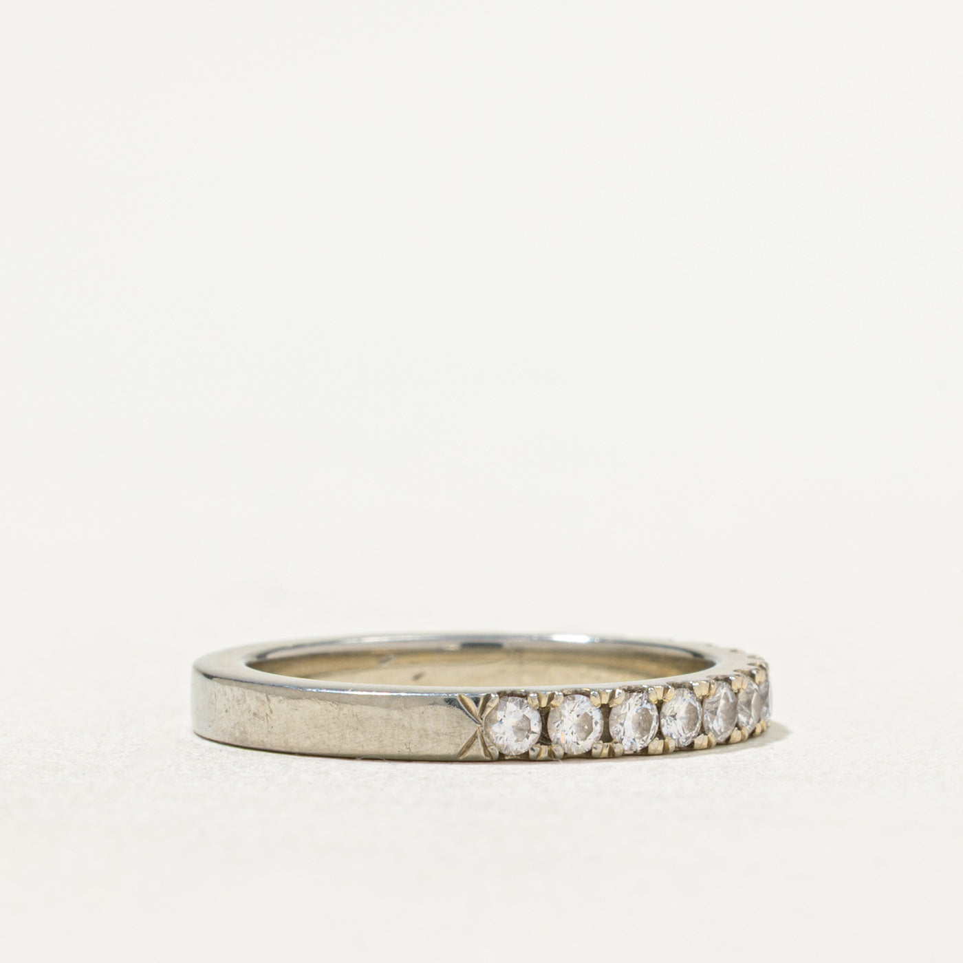 Semi Eternity Diamond Wedding Band Ring - 0.42 Carat Total Weight (CTW) - Size 5.75 - Perfect for Anniversary Gifts, Engagement Rings & Bridal Jewelry Sets