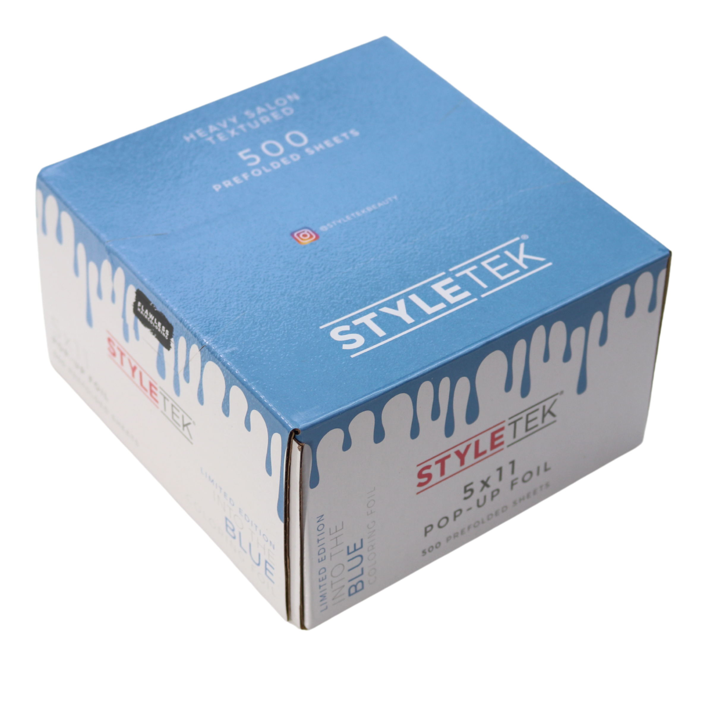 Styletek 5x11 Inch Pre-Cut Pop-Up Foil Sheets - Heavy Texture Blue (500 Count) for Gift Wrapping, Scrapbooking & DIY Crafts