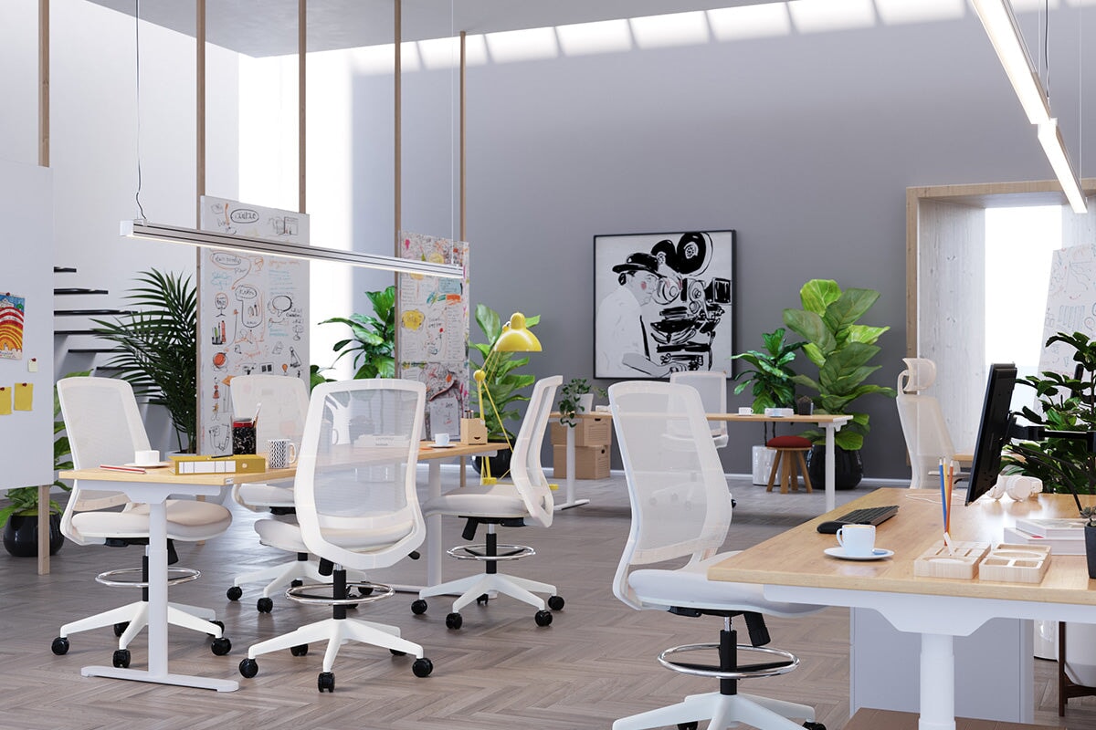 Finch Ergonomic Mesh Drafting Chair - Adjustable Height Office Chair with Lumbar Support for Architects, Designers & Artists - Perfect for Home Office, Studio & Workspace