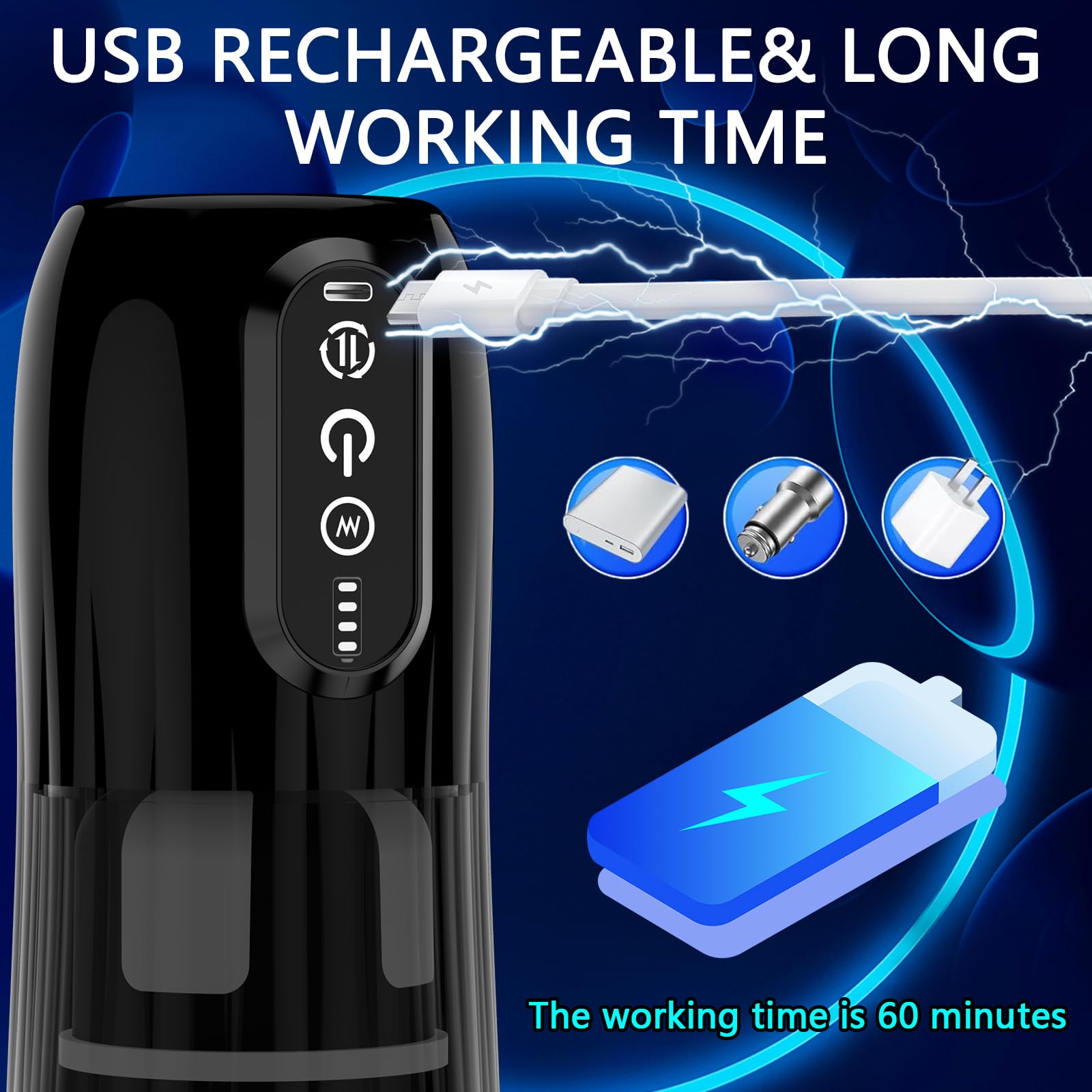 Premium Automatic Male Masturbator Penis Pump - 10 Rotation & Vibration Modes, Hands-Free Suction Base, Visual Window - Adult Sex Toy for Men (Black) | Perfect for Solo Play, Couples Fun & Discreet Pleasure
