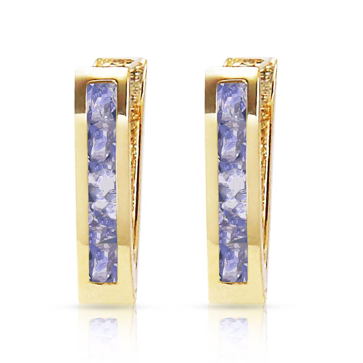 0.95 Carat 14K Solid Yellow Gold Felicity Tanzanite Stud Earrings for Women - Elegant Tanzanite Jewelry Gift for Birthday, Anniversary & Special Occasions