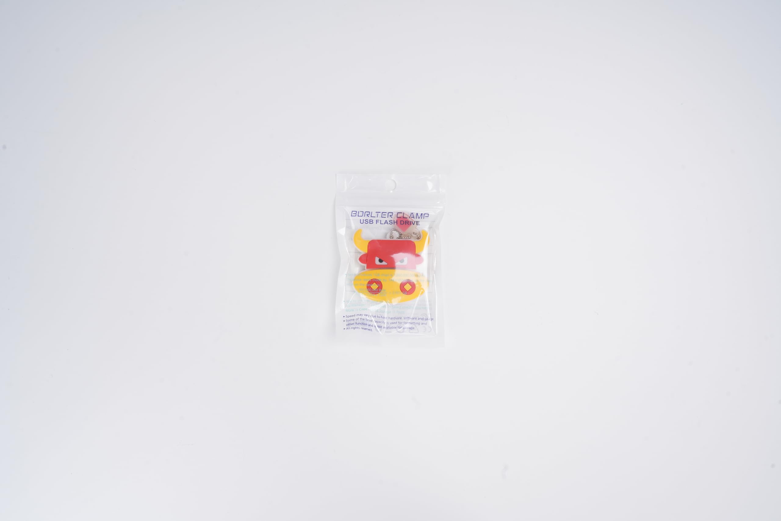 32GB Cute Bull USB Flash Drive - USB 2.0 Memory Stick for Data Storage & File Sharing, Yellow/Red