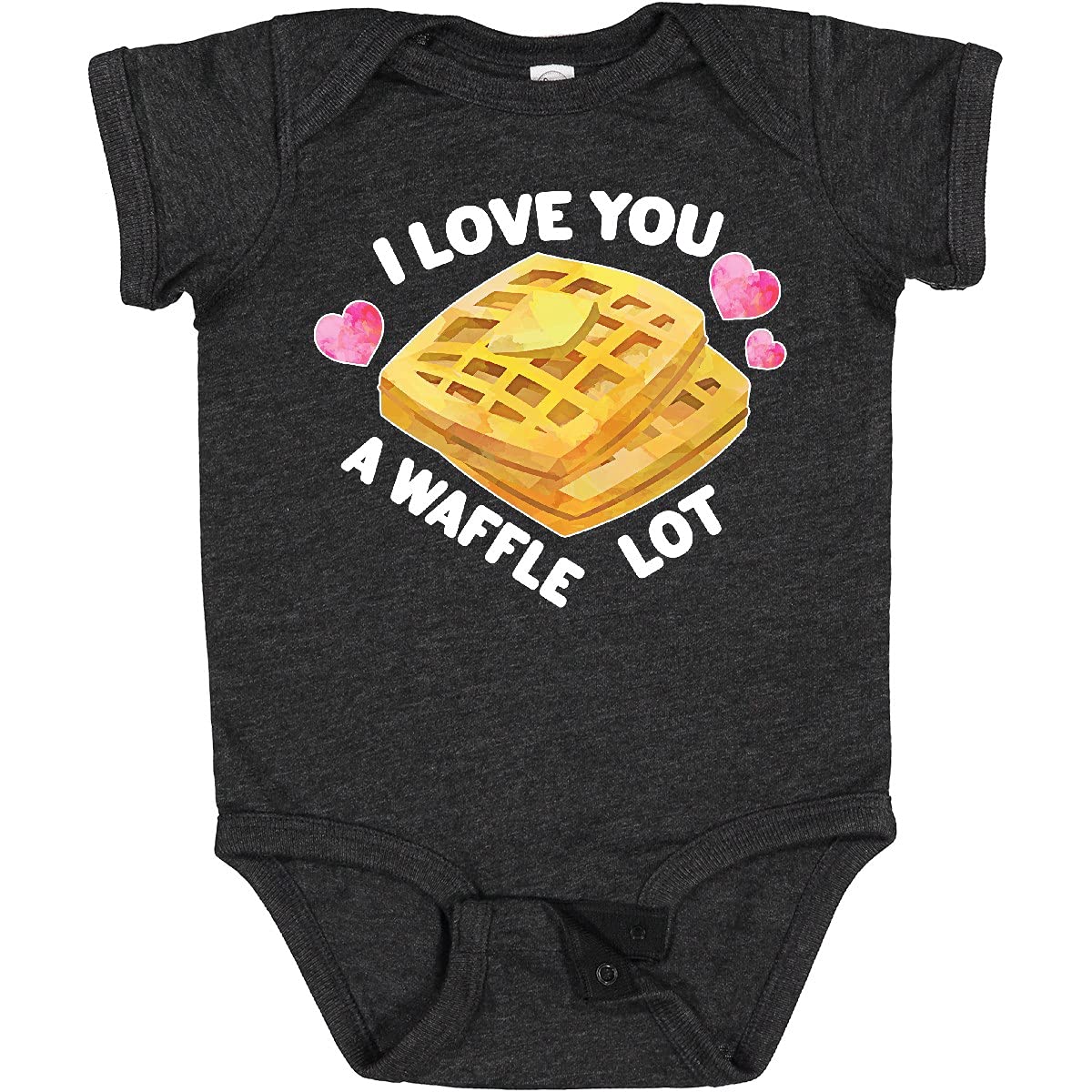 Inktastic Valentine's Day 'I Love You a Waffle Lot' Heart Print Baby Bodysuit - Cute Outfit for Valentine's Gifts & Family Photos