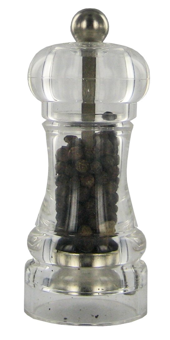 Premium 3.5-Inch Clear Acrylic Pepper Mill - Adjustable Grinder for Freshly Ground Pepper - Perfect for Kitchen, Dining Table & Gourmet Cooking